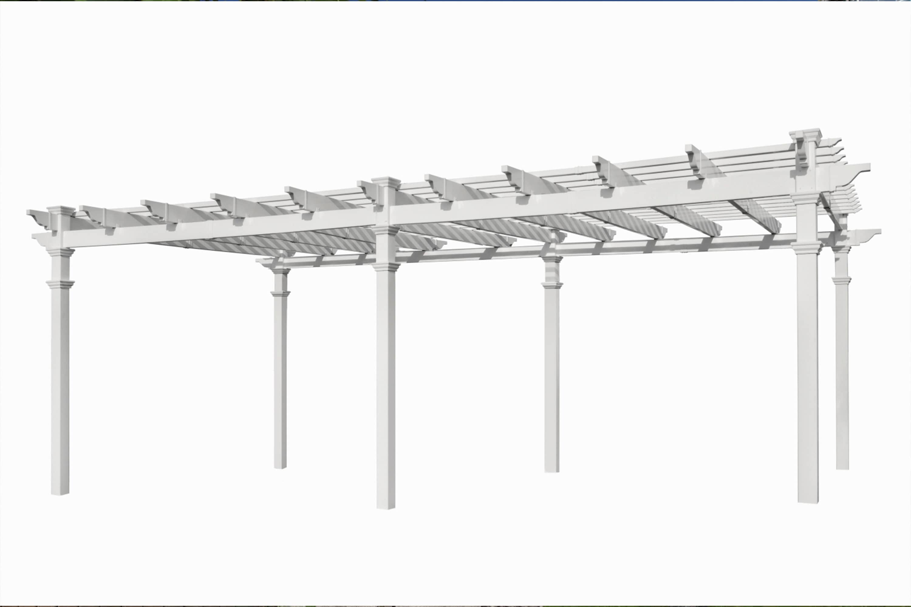 Vita VA42083 Classic 12-ft W x 24-ft L x 8-ft 10-in H White Vinyl Freestanding Pergola