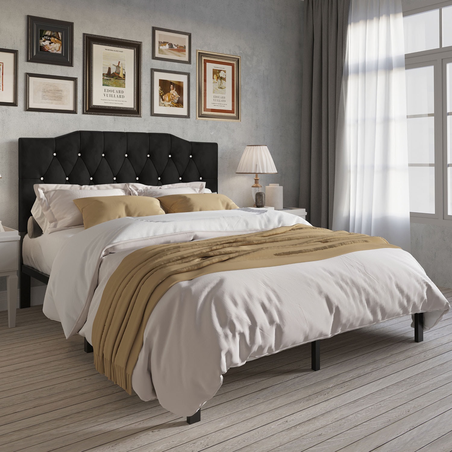 CasePiece C8357FPL-BK-VV Black Full Wood Platform Bed