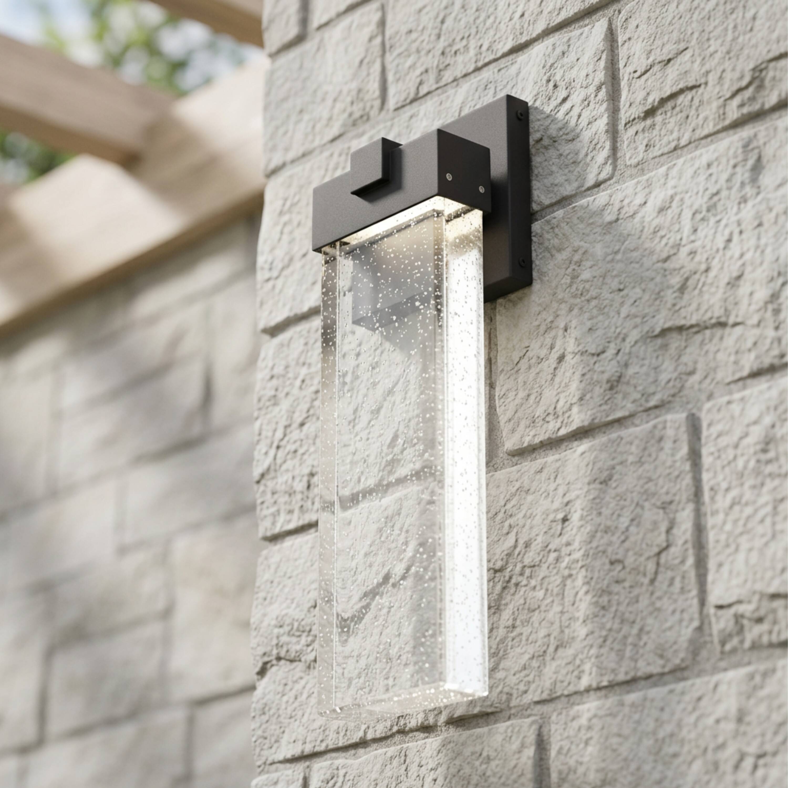 Craftmade Aria 19.5-in H Matte Black Hardwired Integrated LED Outdoor Wall Light