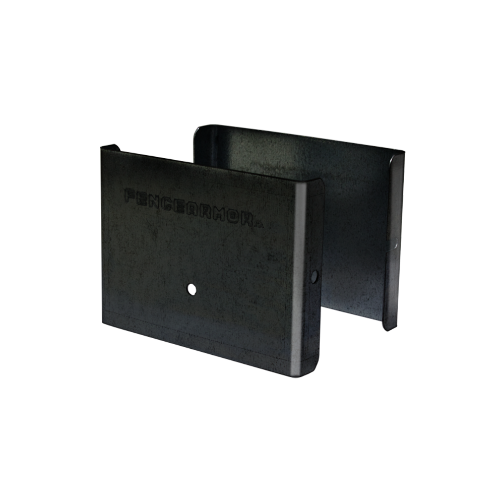 Fence Armor FA4X4WDBMB Demi/Privacy Protection (3-in Tall) Post Protector 3.5-in Black Galvanized steel Post guard For Multiple fence types