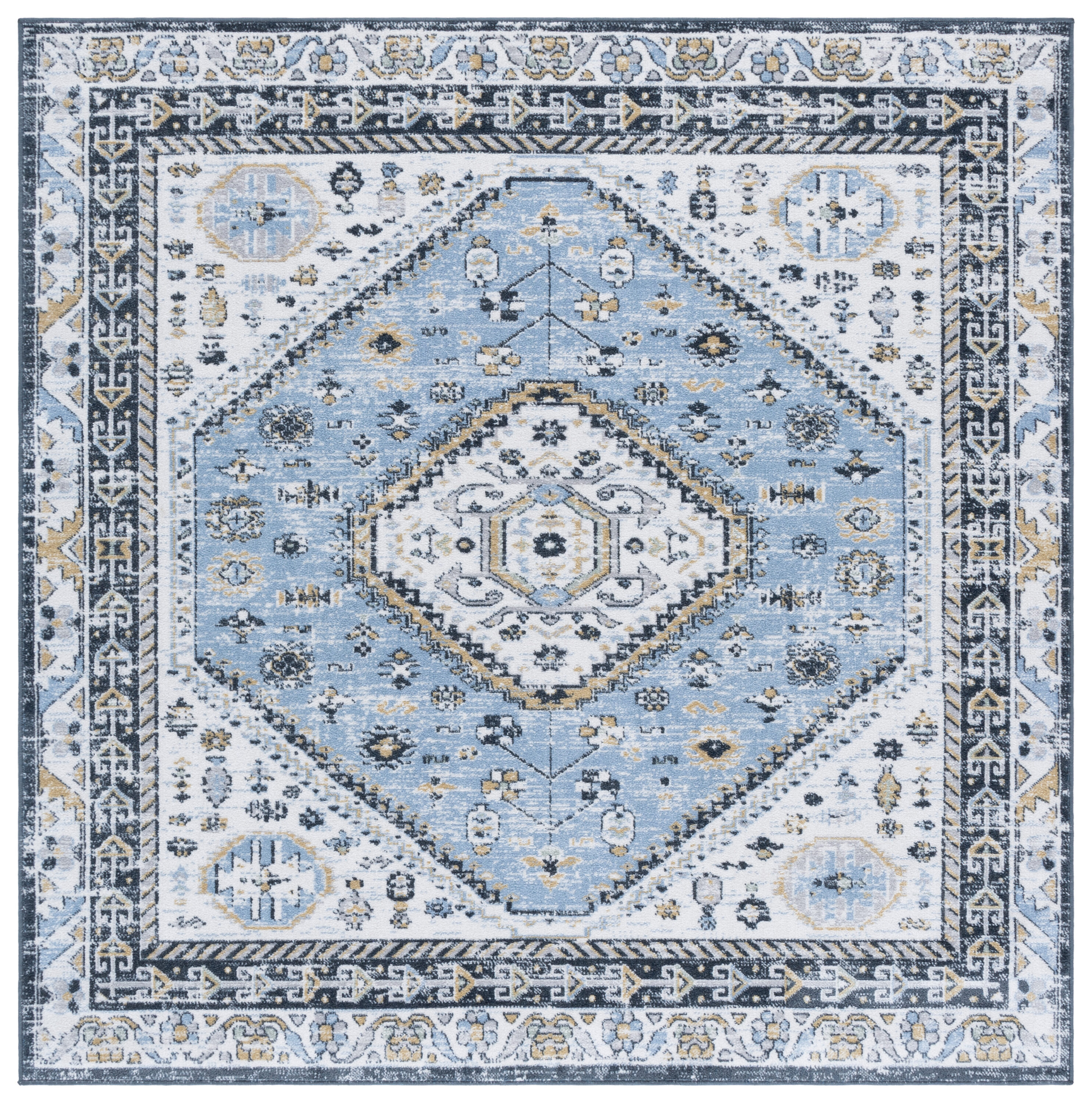 Bayside 118M Blue/Navy 7 X 7 Area Rug