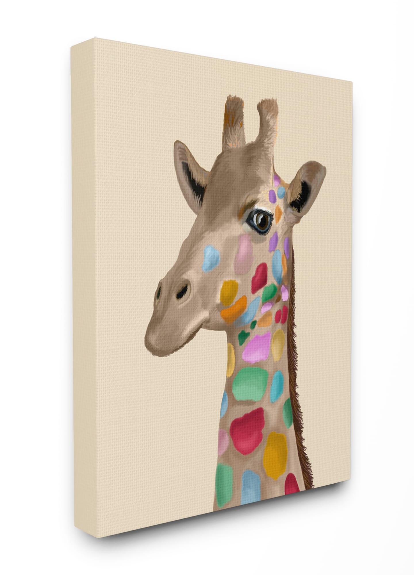 Stupell Giraffe with Rainbow Colored Spots Illustration Fab Funky 30-in H 24-in W Animals Print on in the Art department at Lowes.com