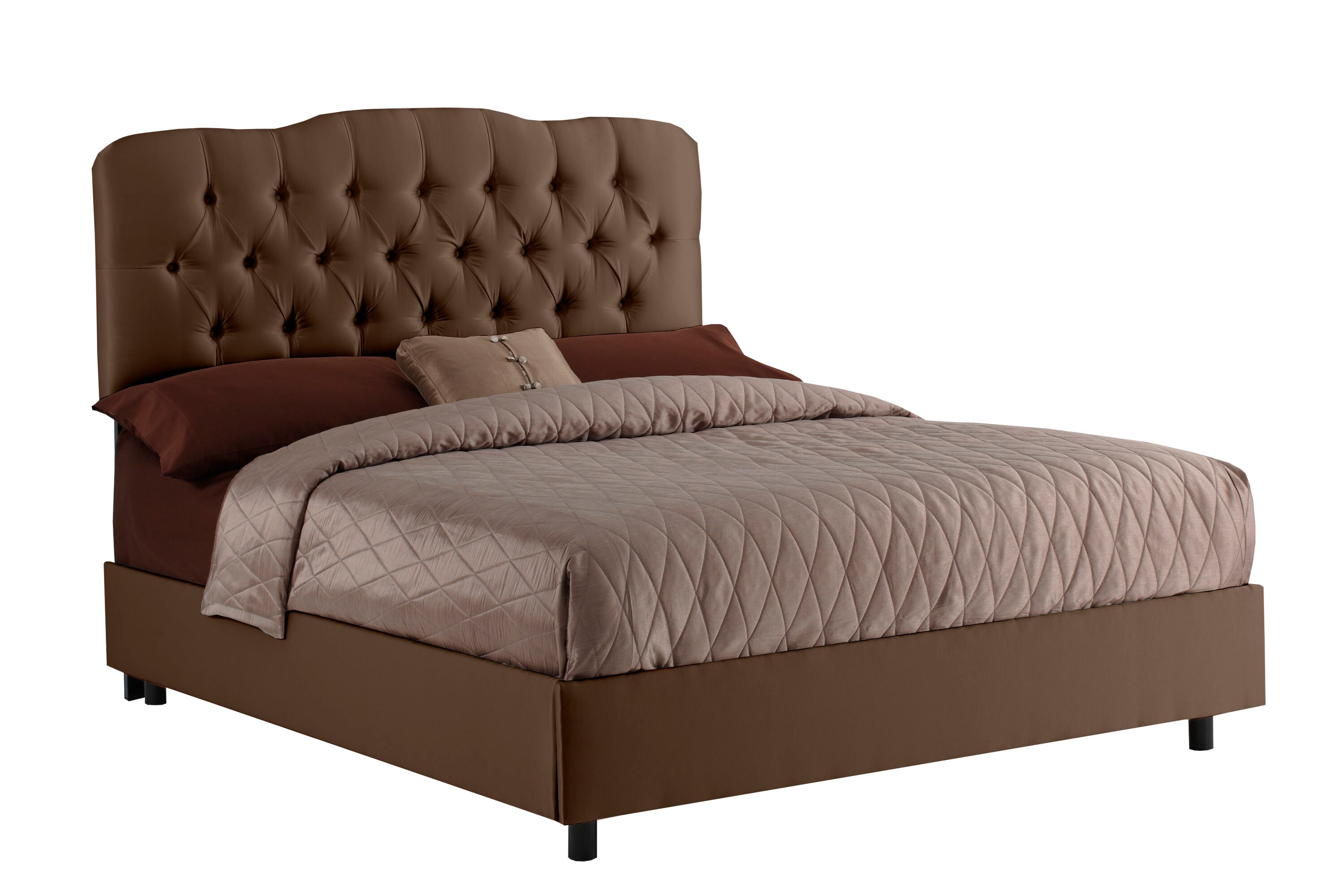Skyline Furniture 741BEDSHCHOC Quincy Chocolate Full Metal Upholstered Bed