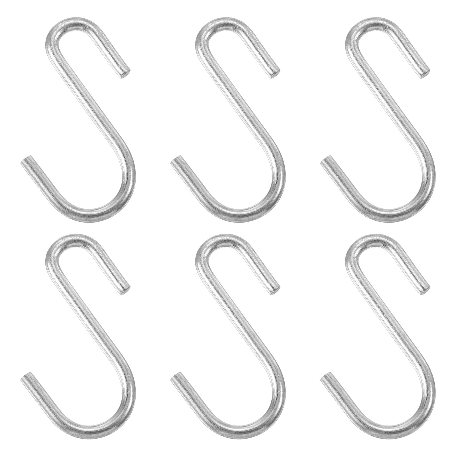 PATIKIL 1.6Inch S Shaped Hooks 6 Pack Multipurpose S Hanging Hooks for Hanging Items in Your Home Garage Workshop Silver Tone