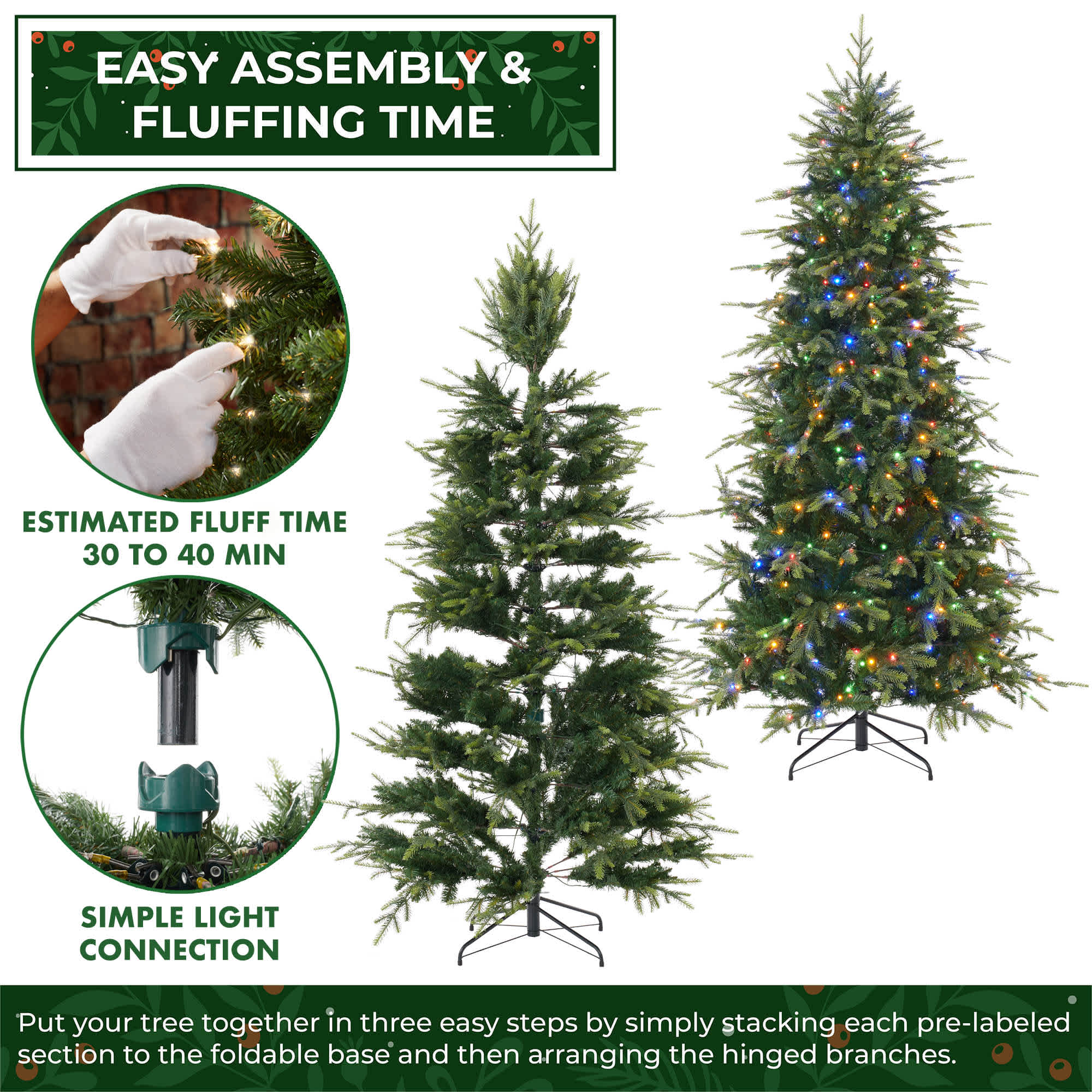 Casafield SZN-TR-247HL Artificial-Christmas-Trees - View #3