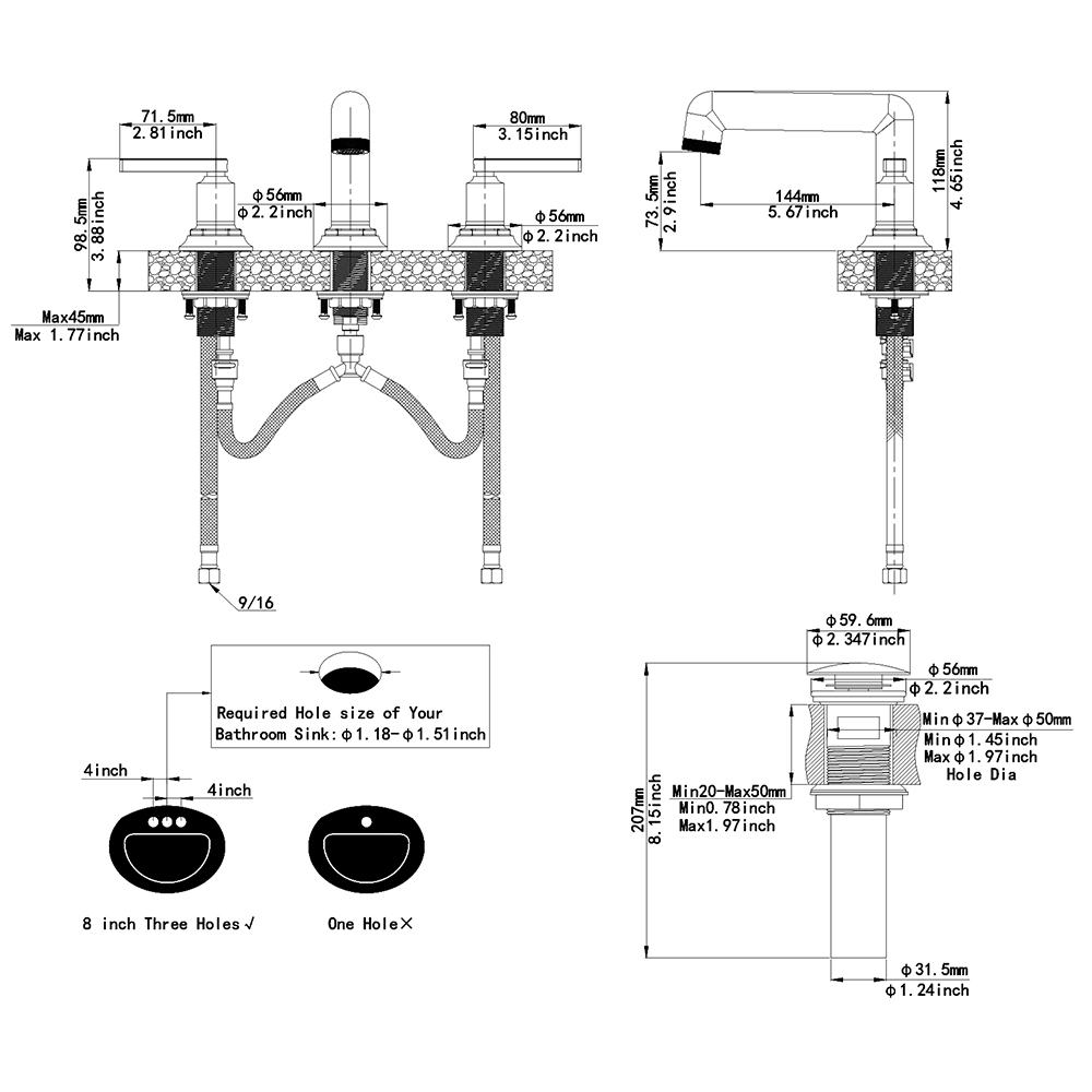 BWE A-916455-BLACK Lavatory-Faucets - View #14