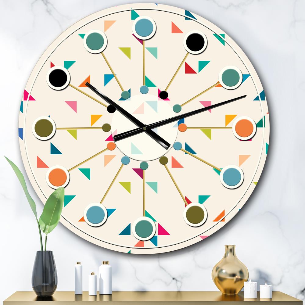 Designart CLM24469-C23 Analog Round Wall Mid-century