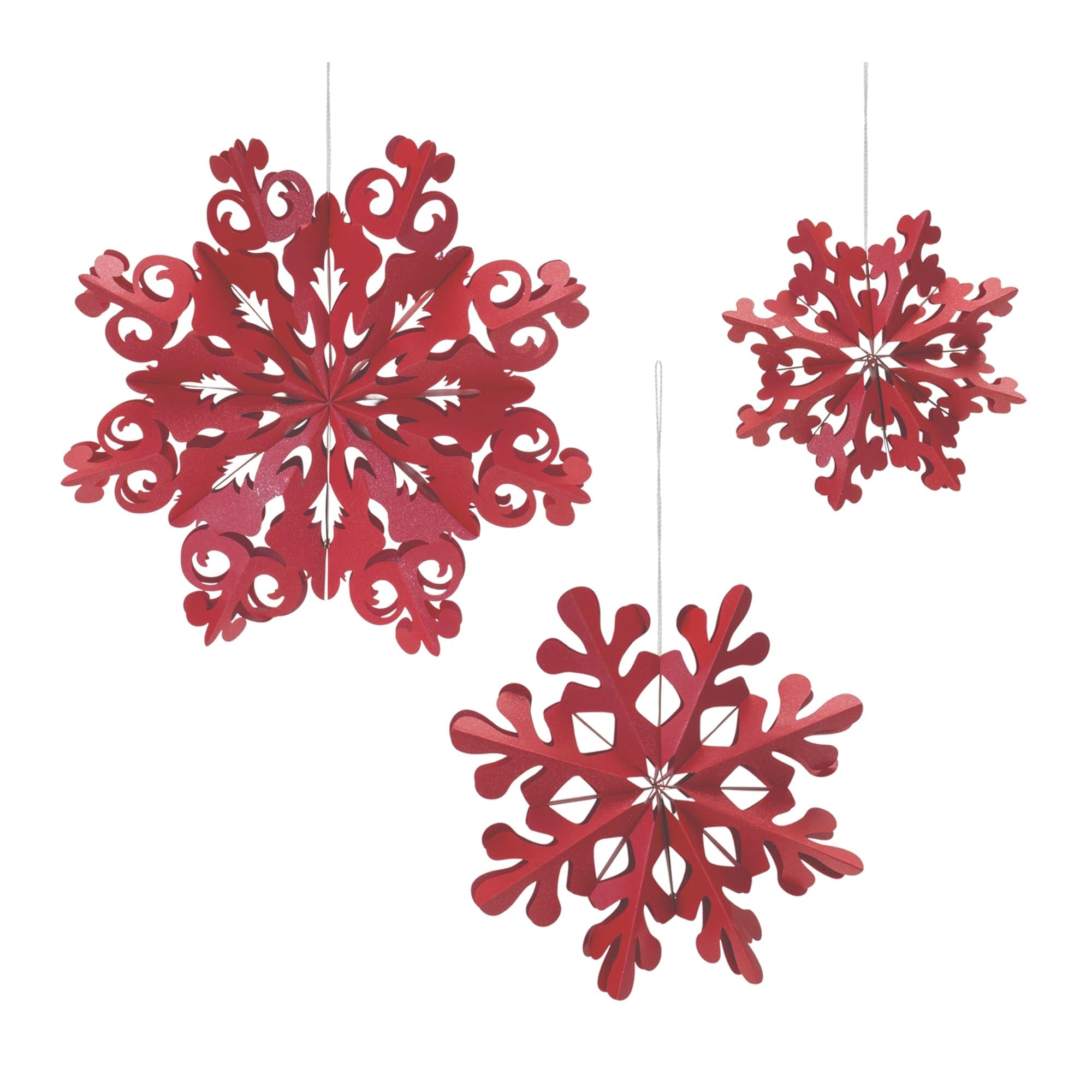 Melrose International 87249DS Snowflake Ornament (Set of 3) 7.75H 11.75H 15.75H Paper)