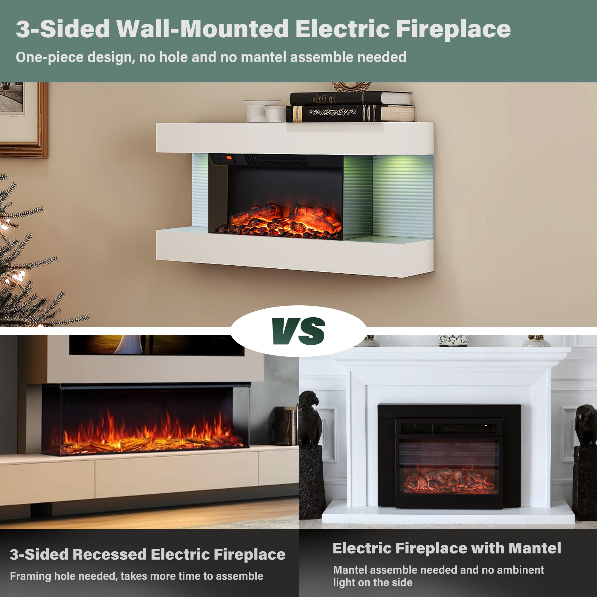 Mondawe OR-M6840B-TR Electric-Fireplaces - View #10
