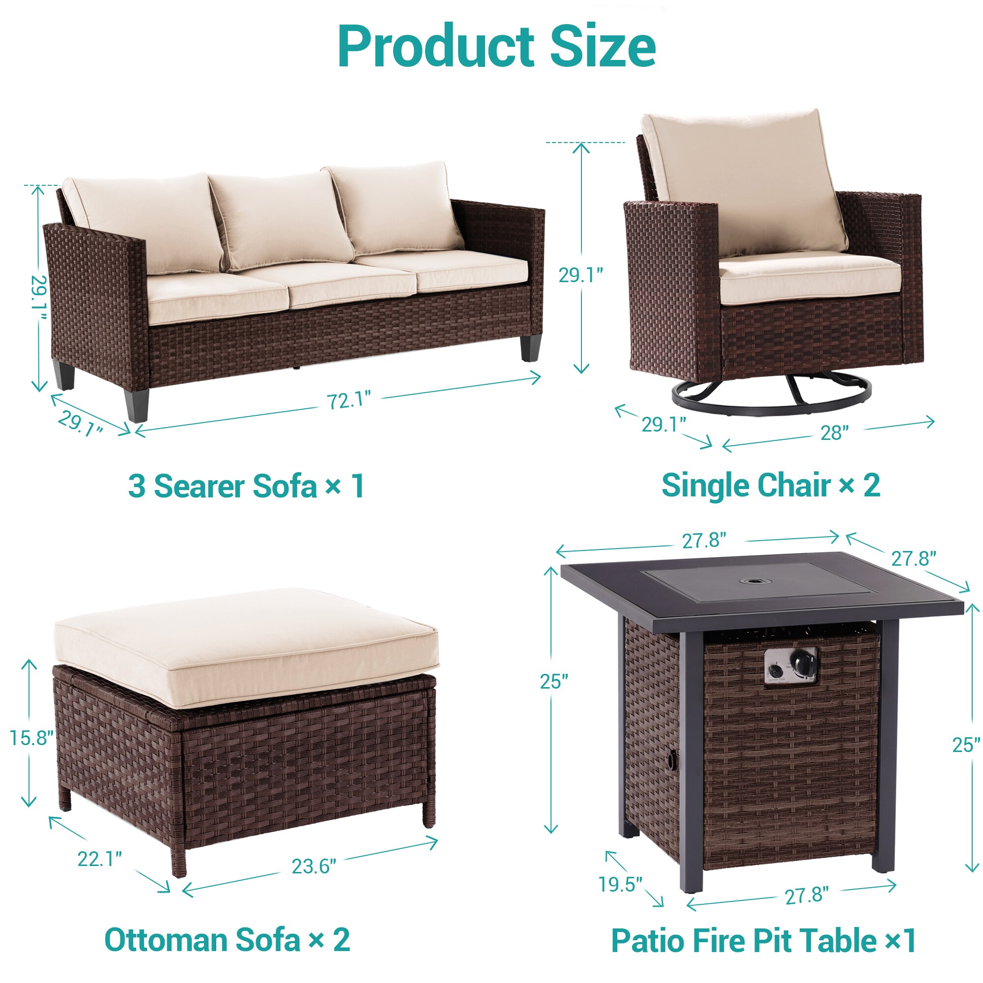 Sonkuki SD-PSS1-2RBSD-T4 Patio-Conversation-Sets - View #3