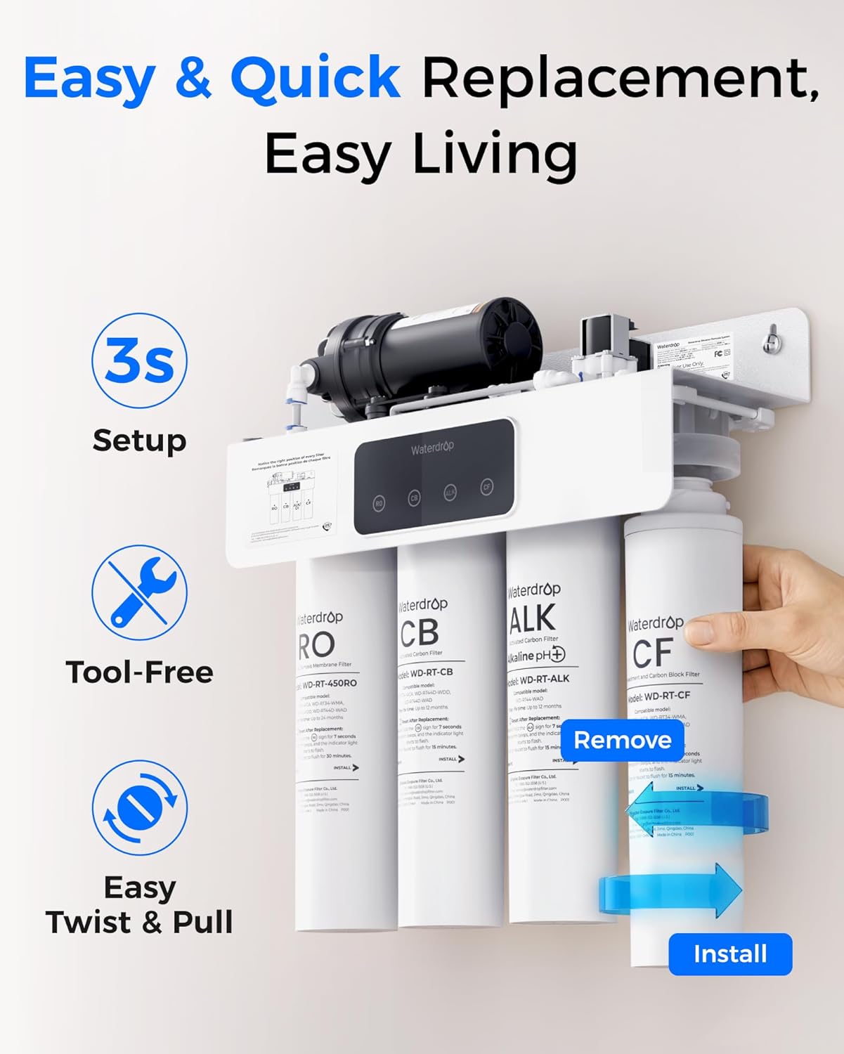 Waterdrop BL-WD-T4-RCAO Under-Sink-Filtration-Systems - View #9