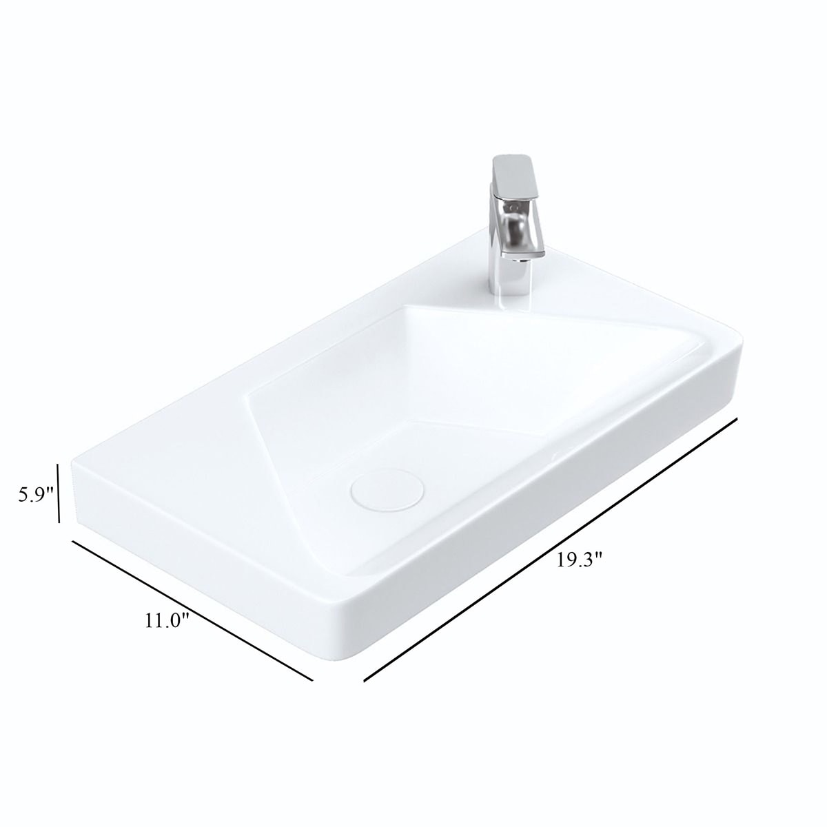 WS Bath Collections LUXURY 49L WG Bath-Sink - View #6