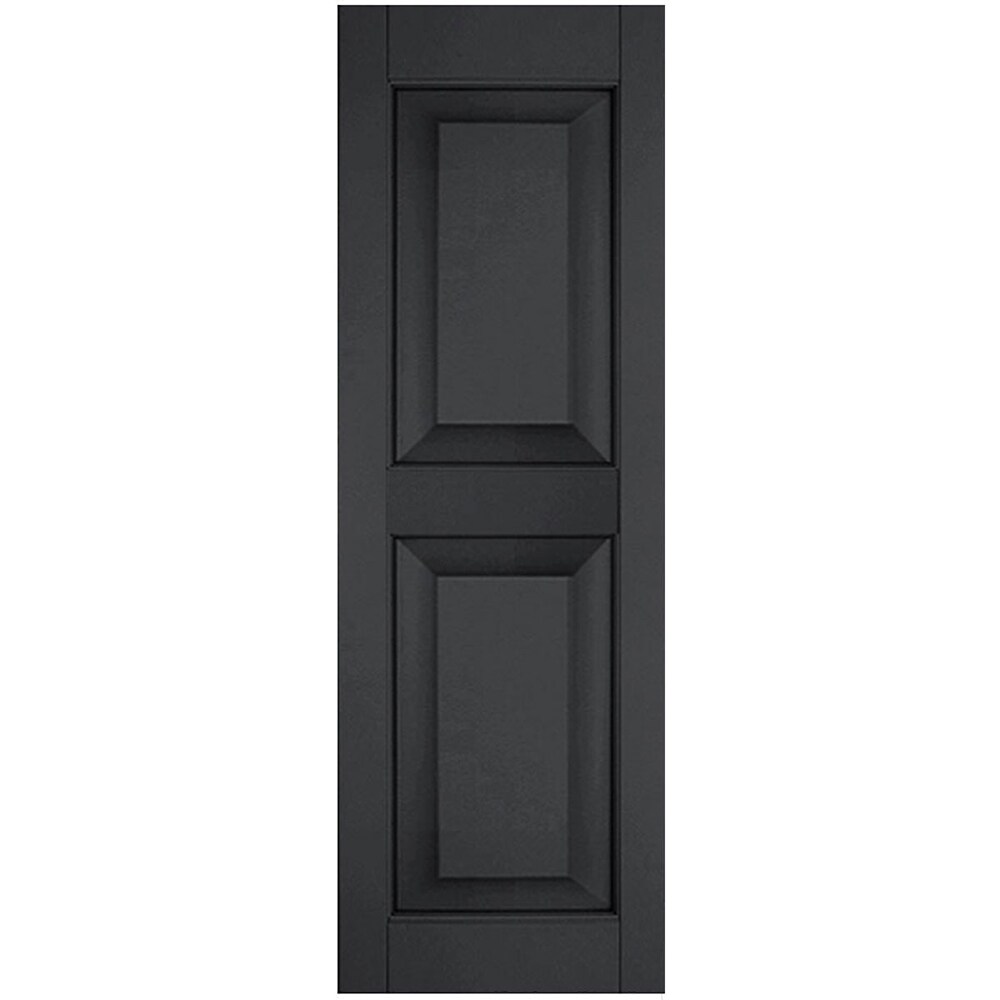 Ekena Millwork RWR15X067BLW 15-in W x 67-in H Black Paintable/Stainable Raised panel Wood Exterior Shutters ( 2 -Pack )