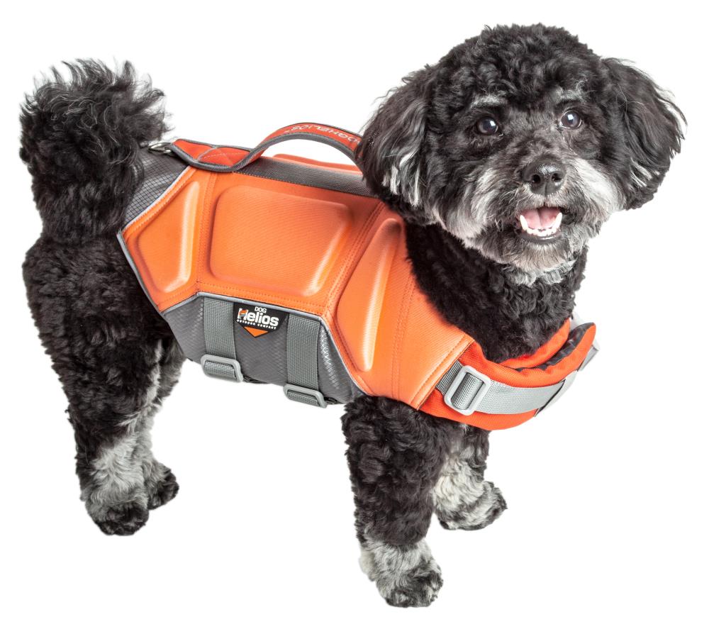 Dog Helios 'Tidal Guard' Multi-Point Strategically-Stitched Reflective Pet Dog Life Jacket Vest (Medium - Orange)