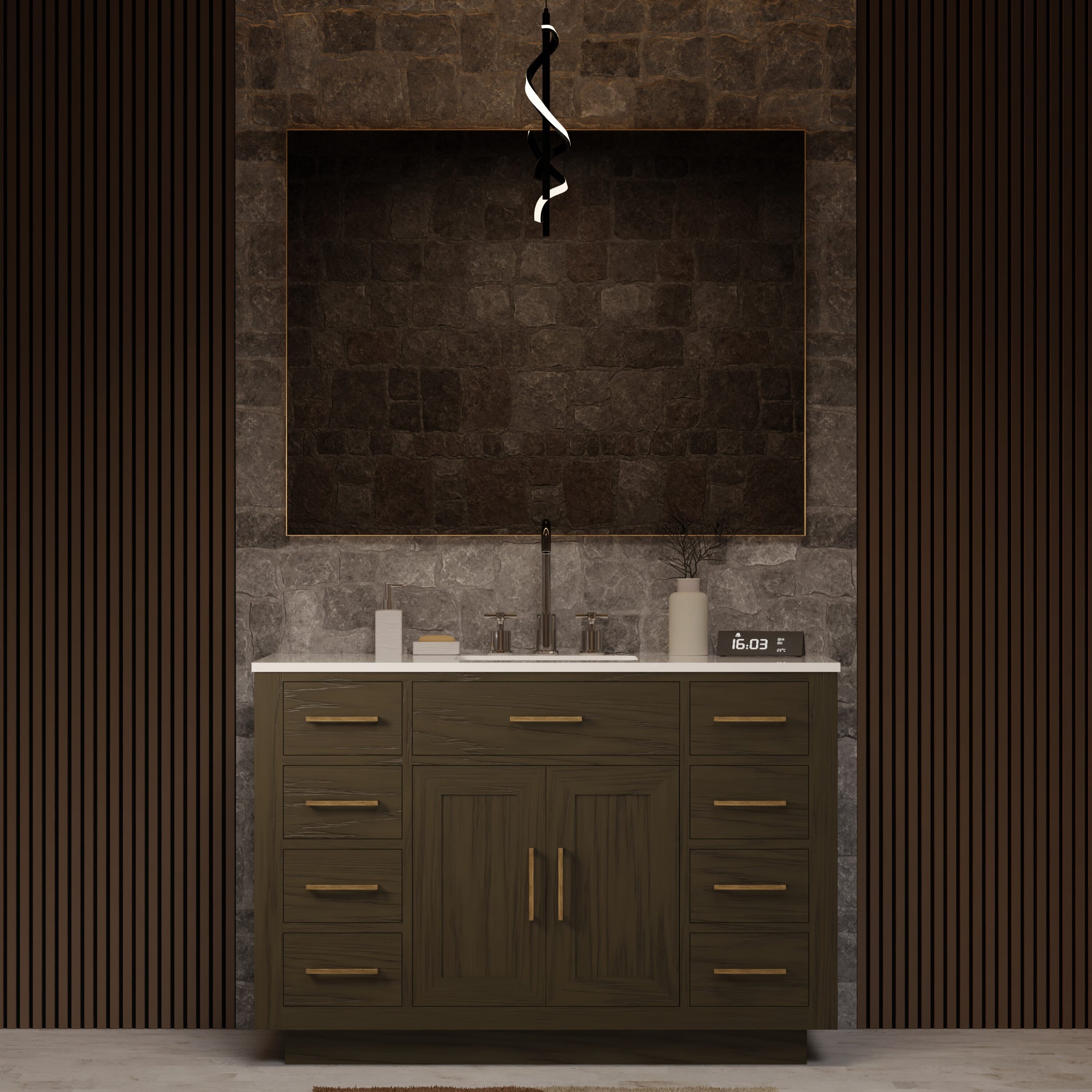 Lexora Gilroy Wood Undermount Double and Single Sink Bathroom Vanity with Marble Top (Fully Assembled)