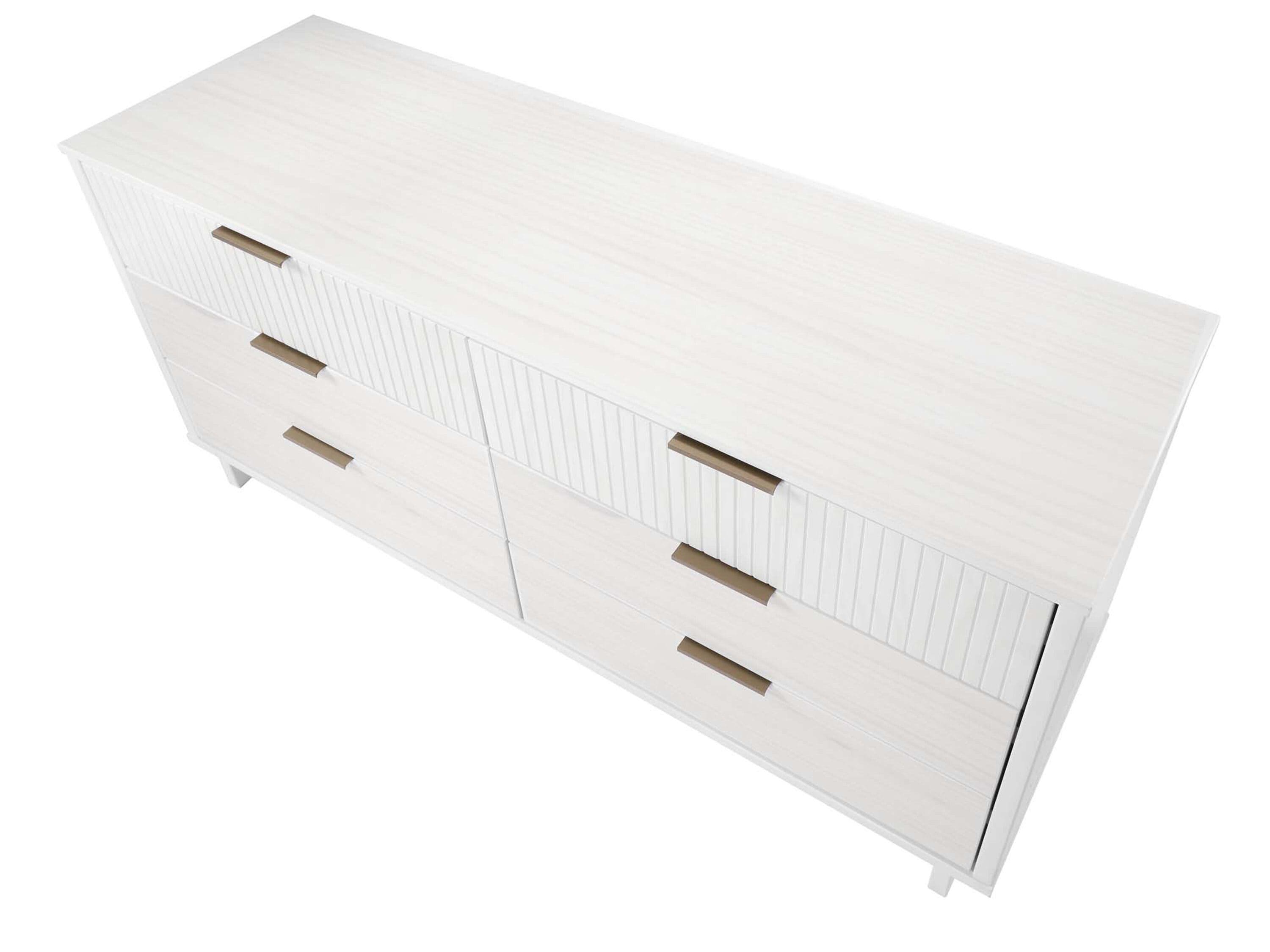 Granville White Double Wide Dresser with Soft Close Drawers