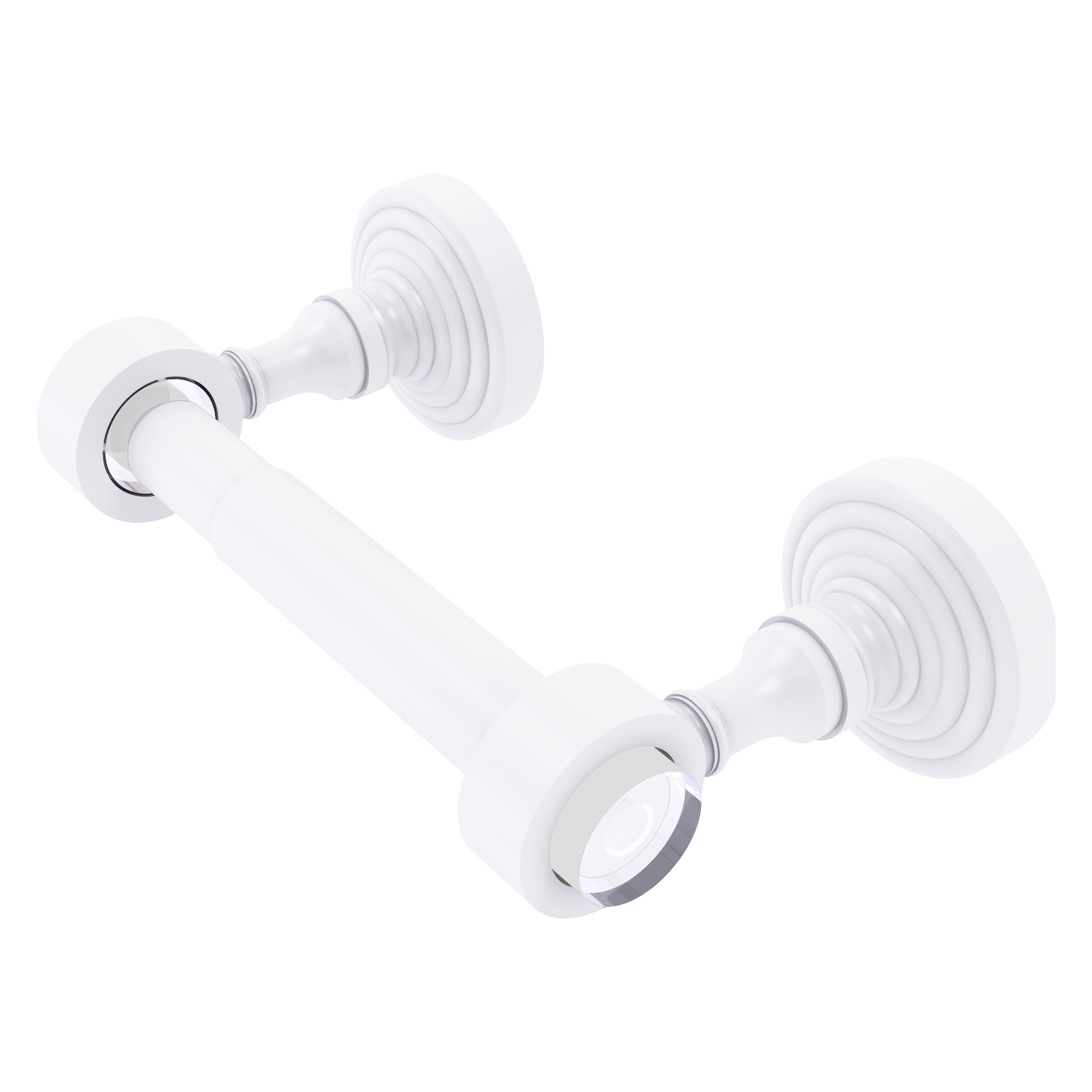 Allied Brass PG-24-WHM Pacific Grove Matte White Wall mount Double post Toilet Paper Holder 1 -Rolls with Storage