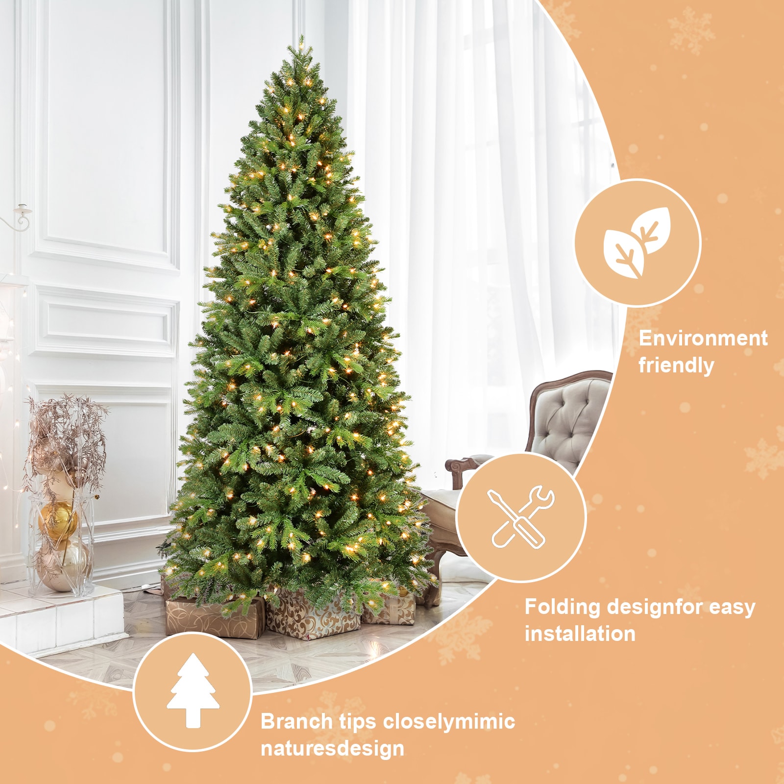 WELLFOR HYG24086US Artificial-Christmas-Trees - View #8
