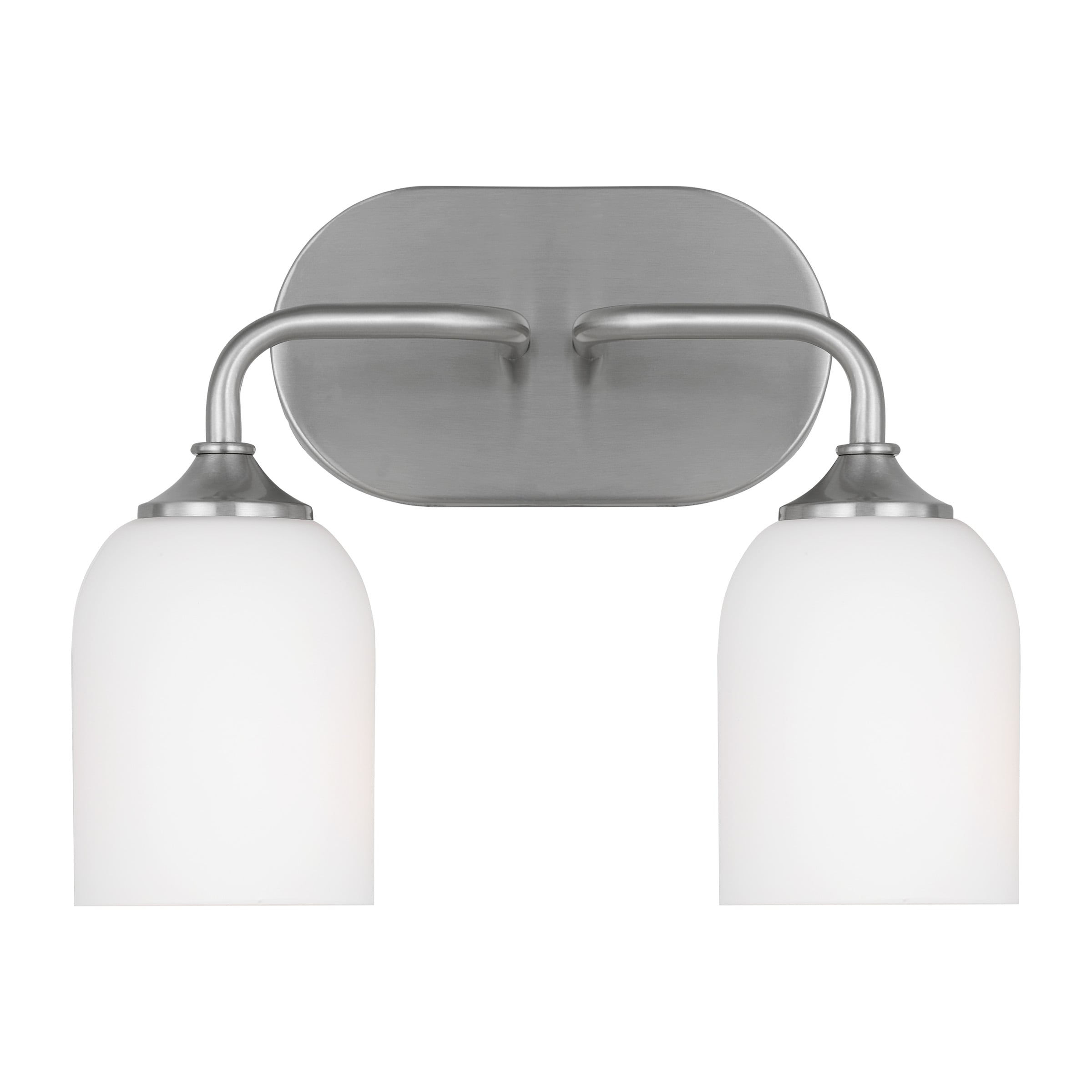 Generation Lighting GLV1022BS Emile 13.25-in 2 -Light Brushed Steel Traditional Vanity light