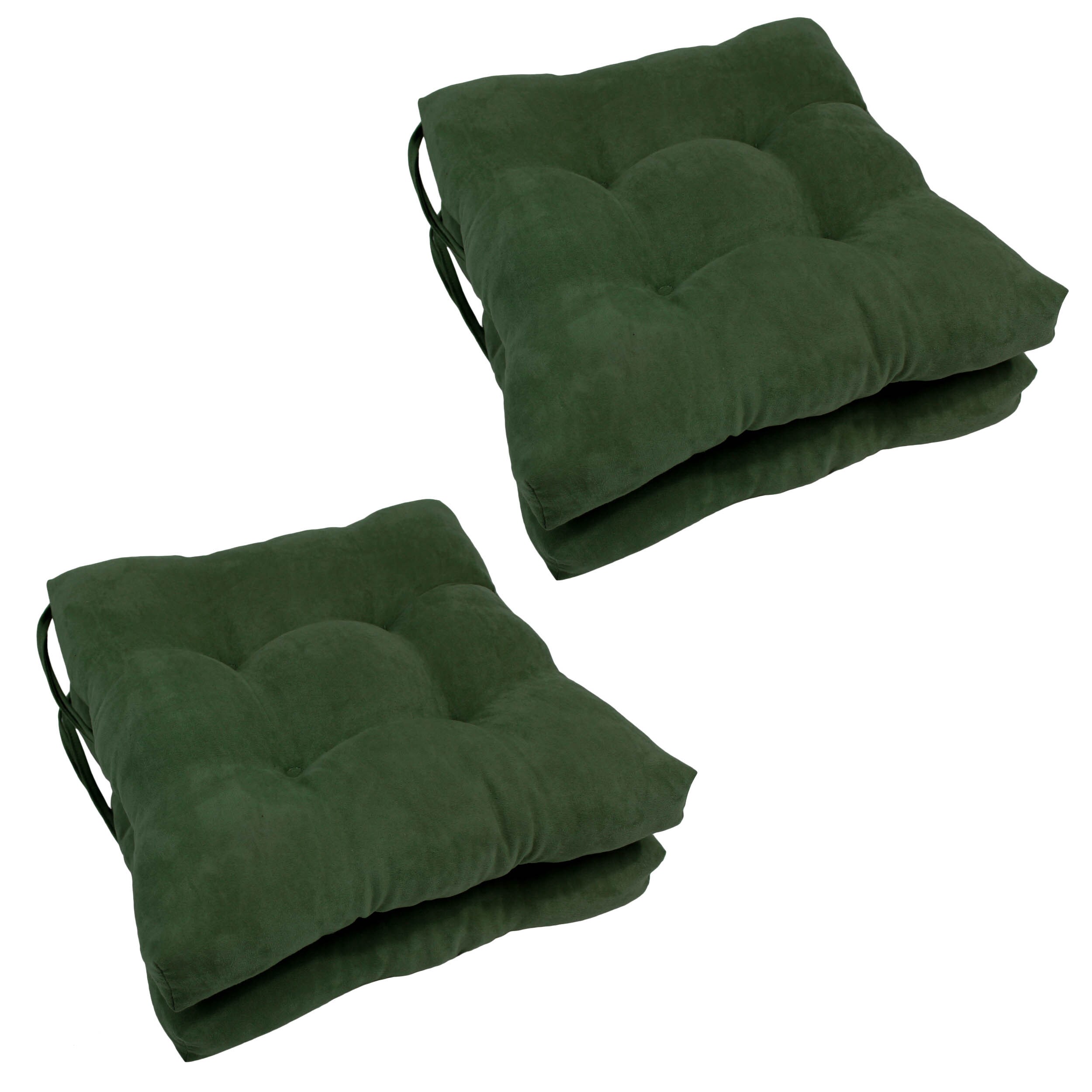 Blazing Needles 916X16SQ-T-4CH-MS-HG Hunter Green Solid Chair Cushion