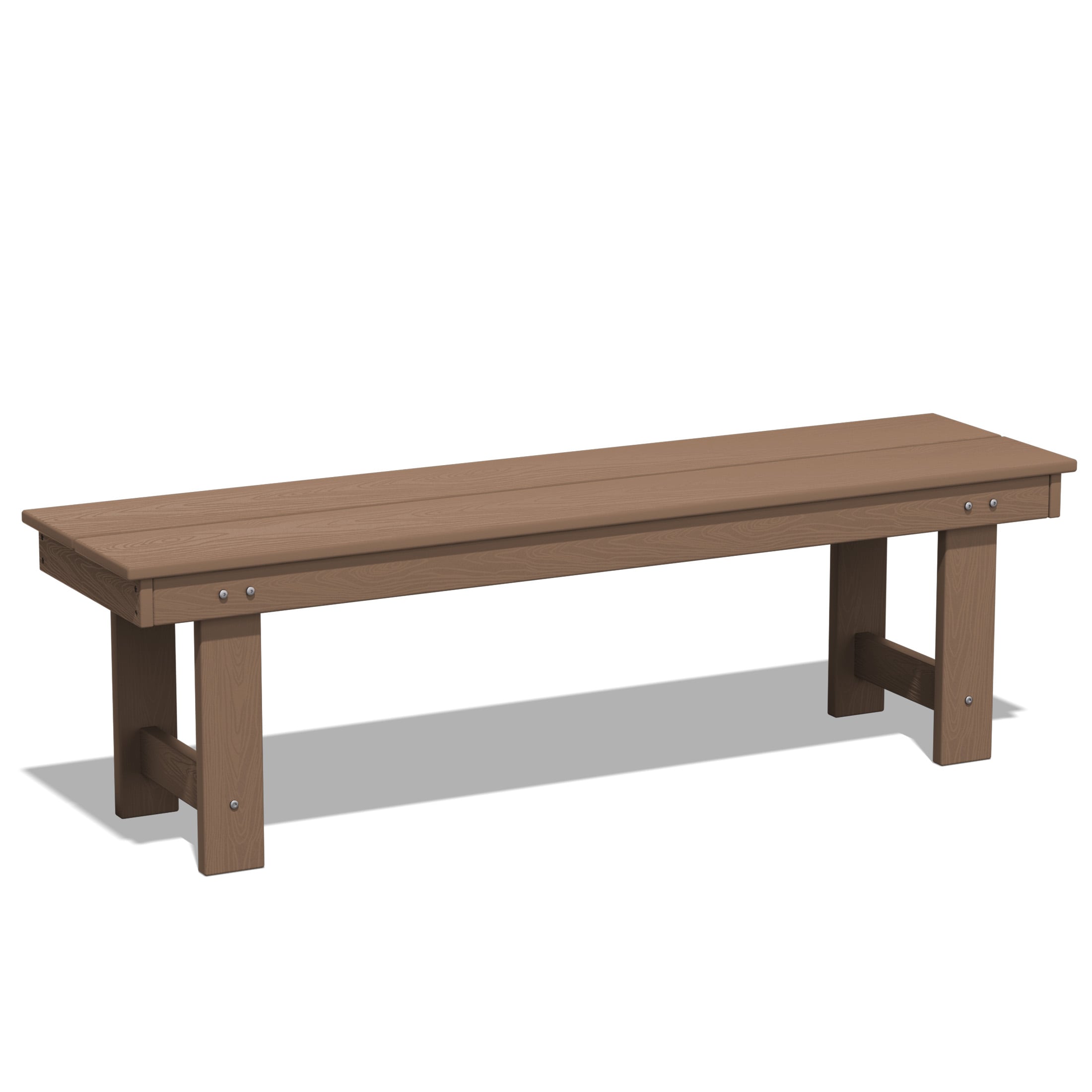 JEAREY HDPE Patio Dining Bench 56.3-in W x 16.93-in H Brown HDPE Dining Bench