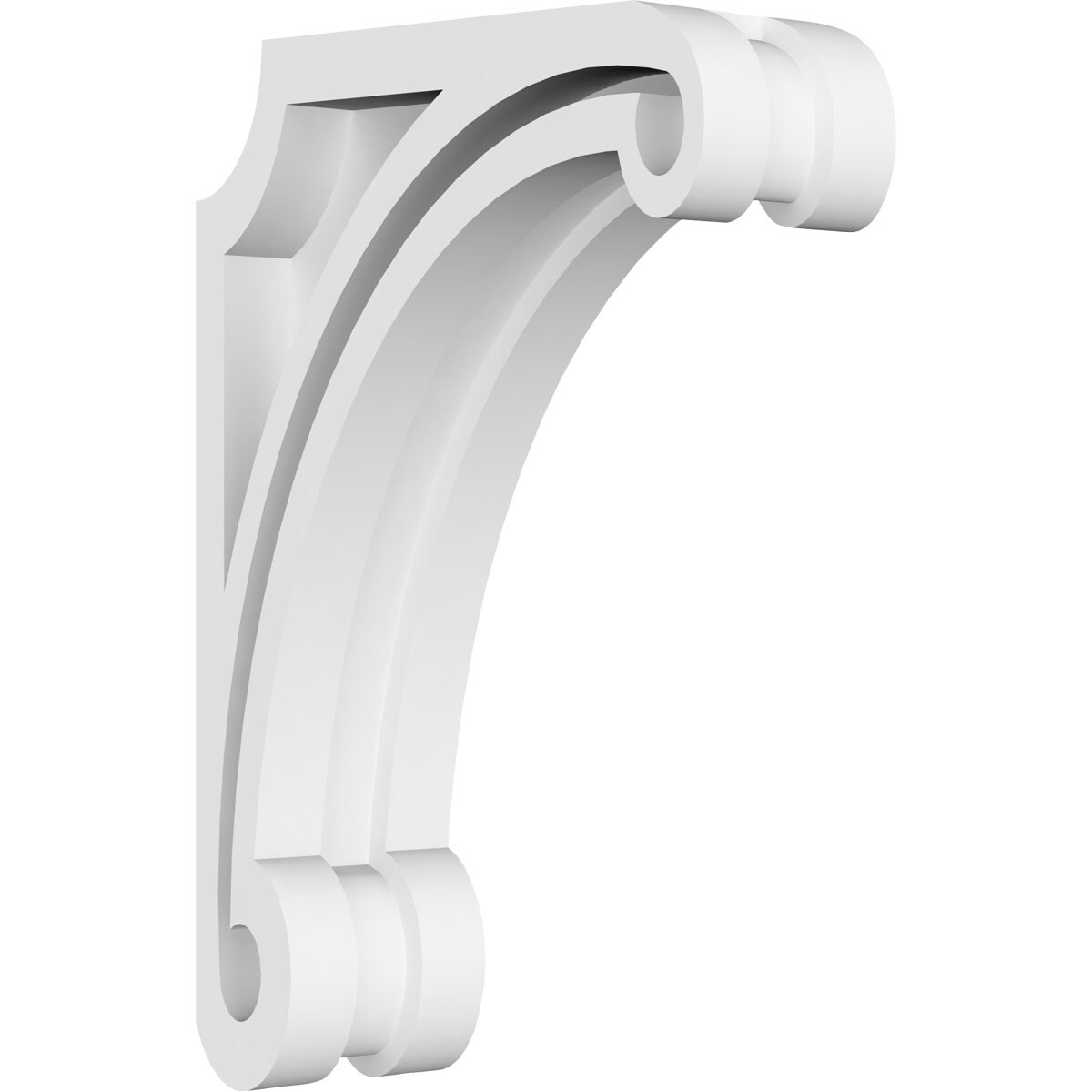 Ekena Millwork CORP01X04X07AH 1.875-in x 4.5-in x 7-in Arch Unfinished White PVC Paintable Corbel