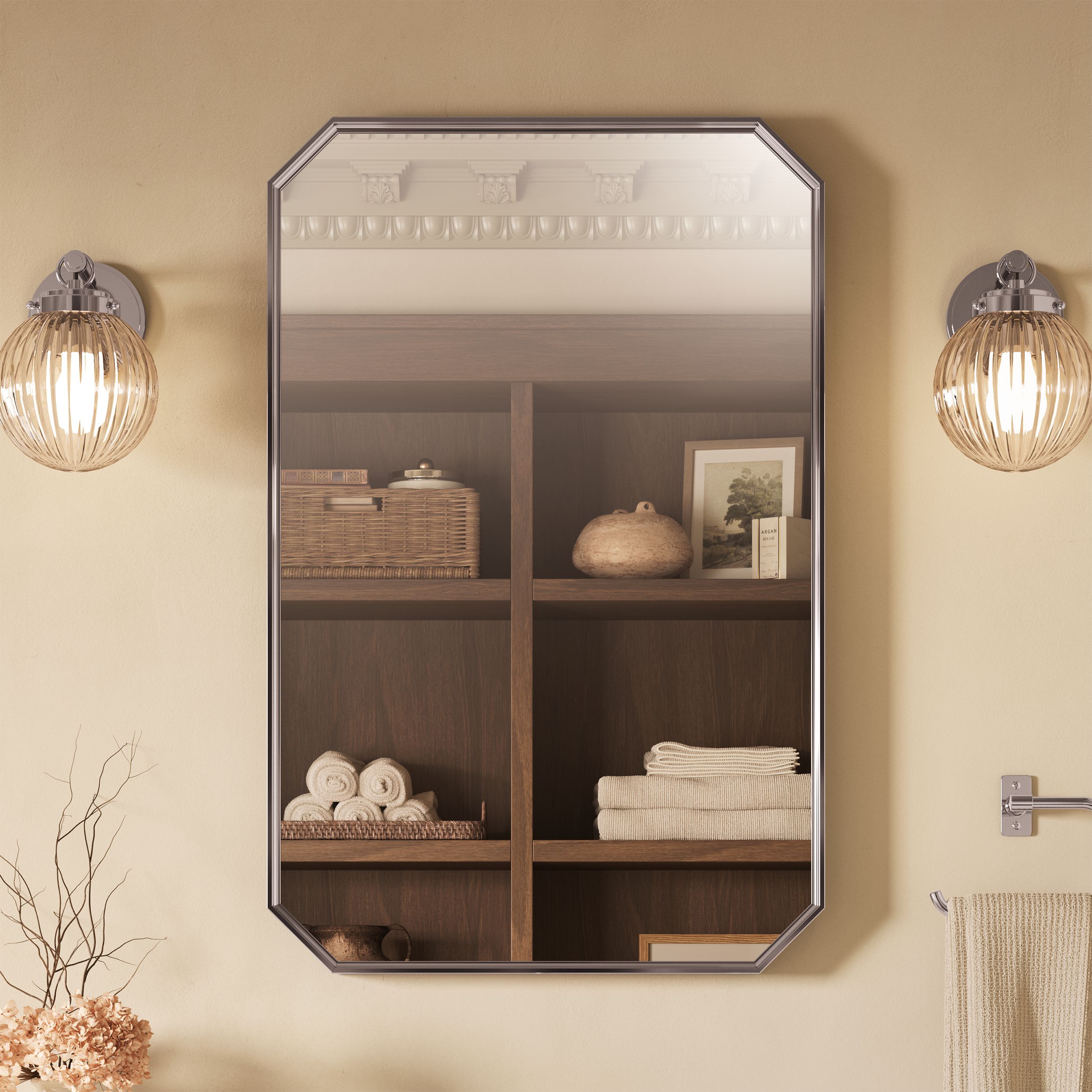 KOHLER Claude by Studio McGee 22-in W x 34-in H Rectangle Polished Chrome Framed Wall Mirror