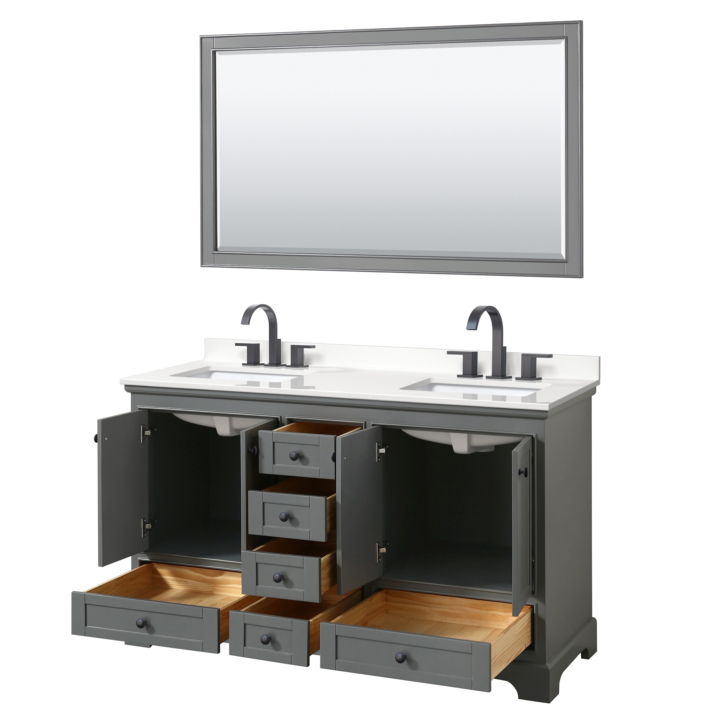 Wyndham Collection WCS202060DGBWQUS3M58 Bath-Vanity-Combo - View #2