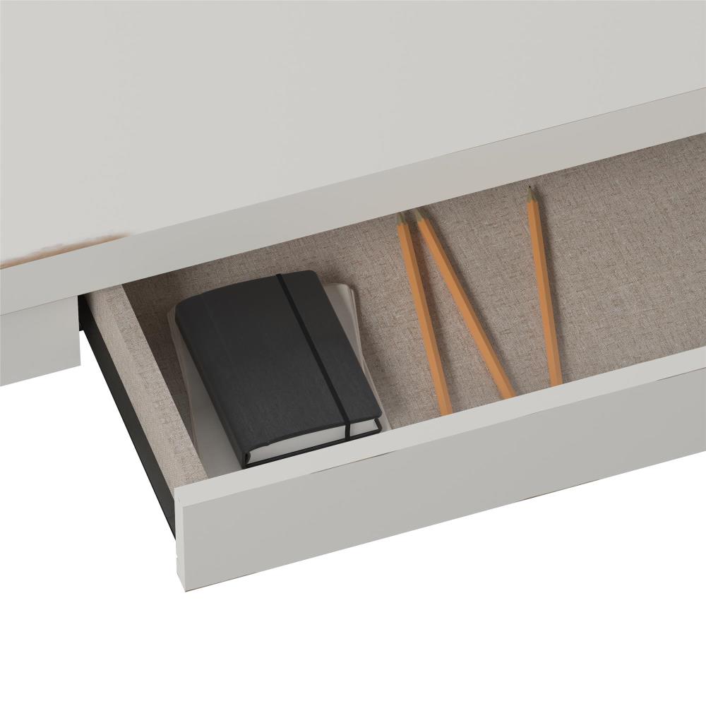 Crestwood Transitional White Painted Wood Computer Desk with Drawer