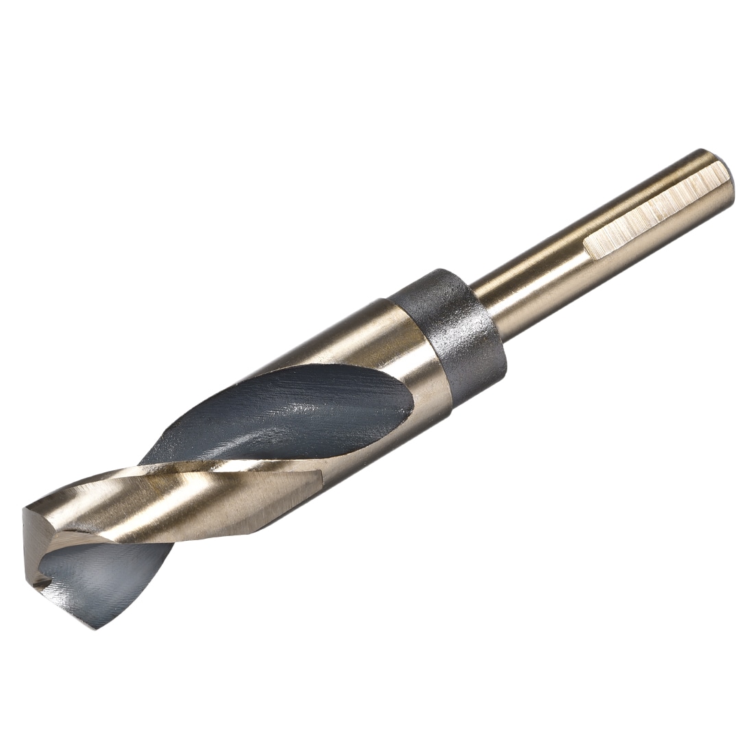 Unique Bargains Reduced Shank Twist Drill Bits 25mm Black Nitride and Gold Titanium Coated High Speed Steel 4341 with 12.7mm (1/2inch) Shank for Stainless Steel Alloy Metal Plastic Wood #S26031700UX4213