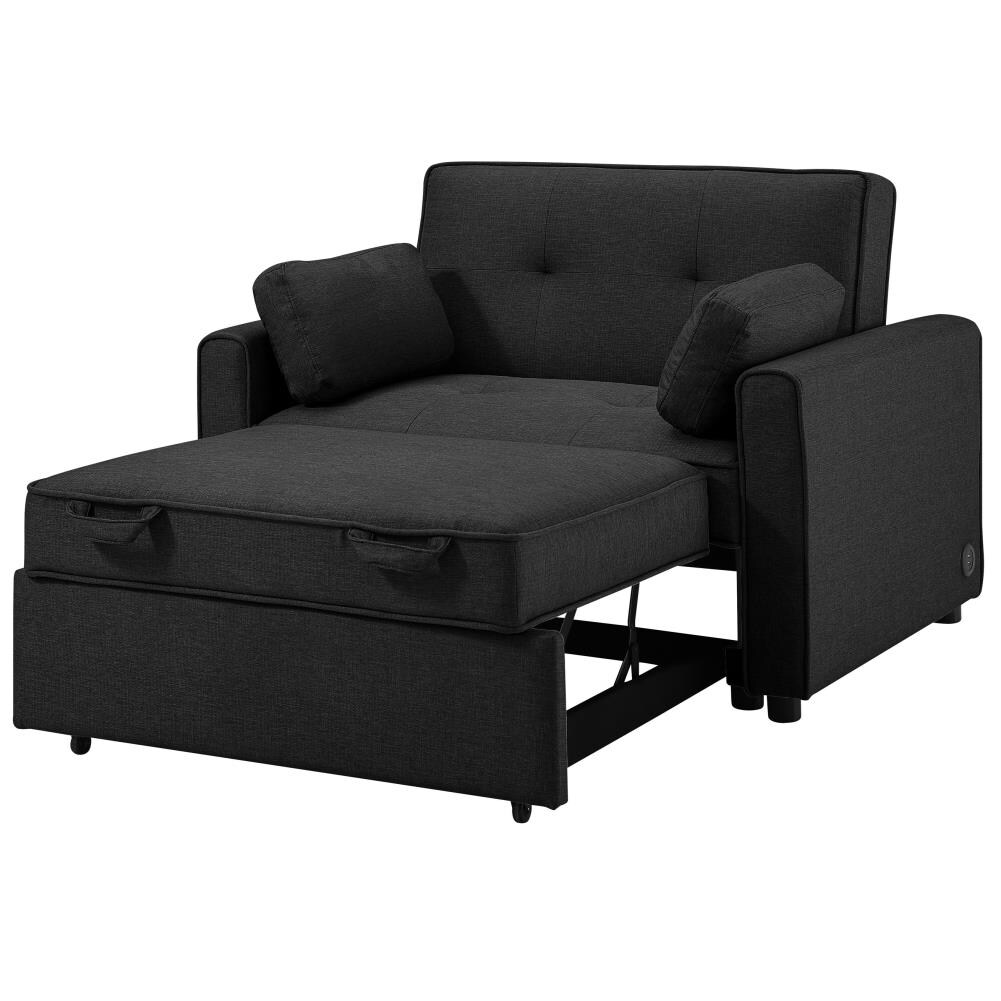 Serta Serta Chicago Convertible Chair, Lounger, Pullout Bed in Charcoal ...