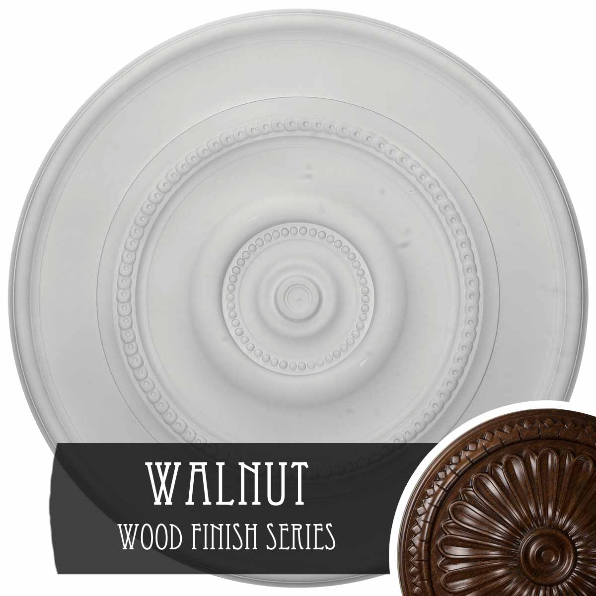 Ekena Millwork CM30DYWAS Dylar 30-in W x 30-in L Walnut Polyurethane Ceiling Medallion