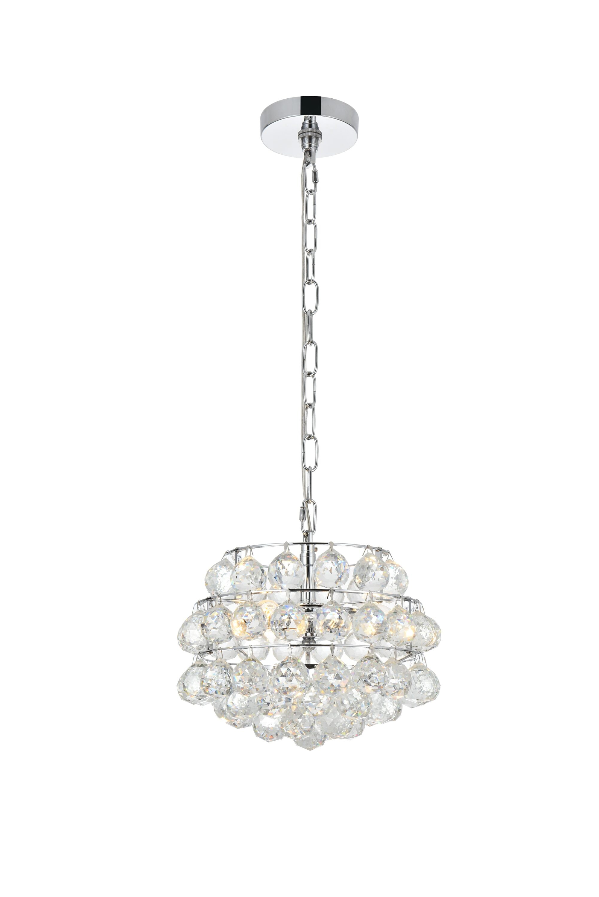 Savannah Chrome 12" Pendant Light with Crystal Accents