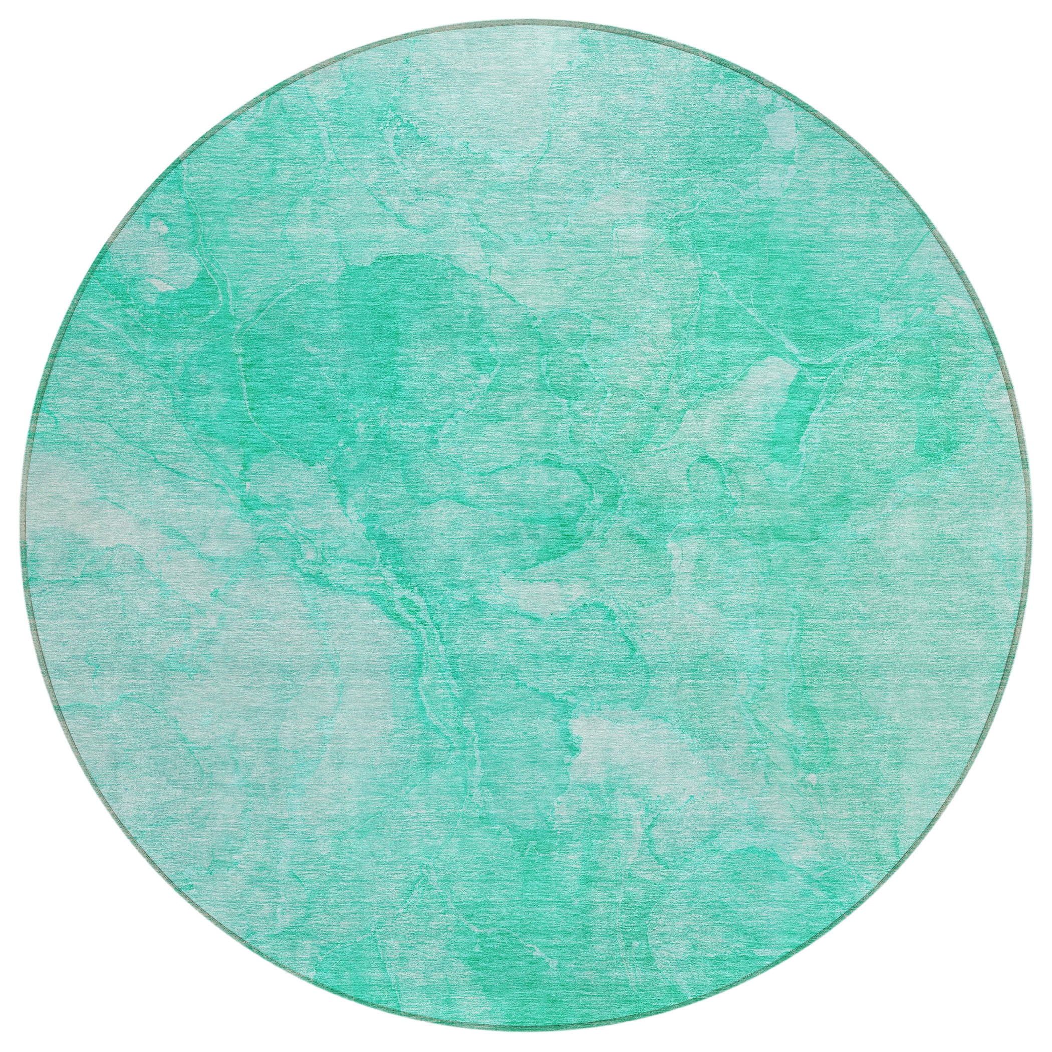 Addison Rugs ACN688TE8RO Chantille ACN688TE 8 x 8 (ft) Polyester Teal Round Indoor/Outdoor Geometric Machine washable Area rug