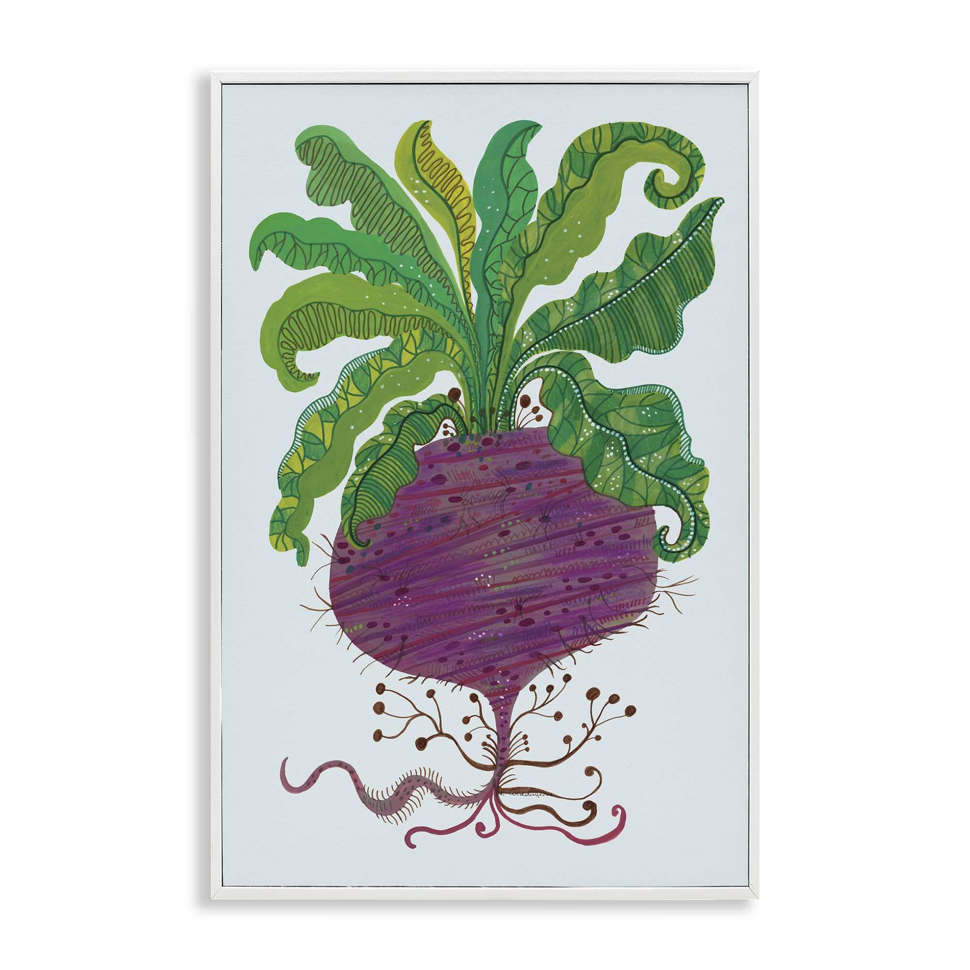 Stupell Industries BS-588-WFR-16X24 Stylized Beetroot Vegetable White Framed Giclee Art By Kay Widdowson 16 x 24