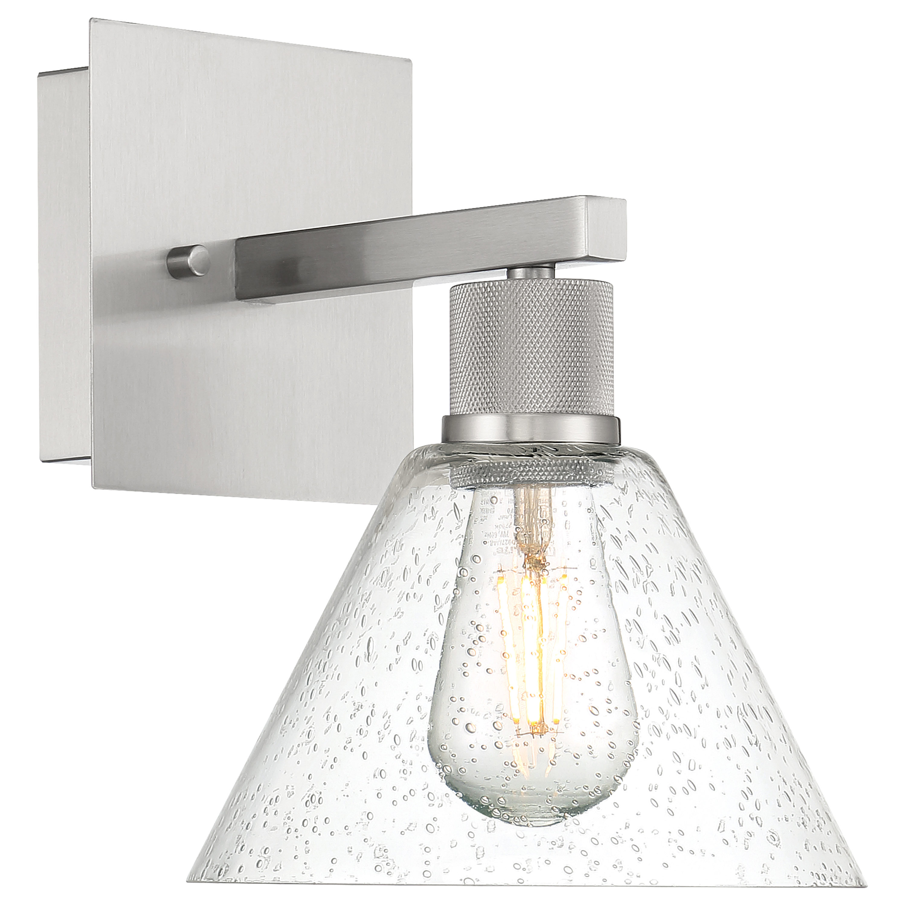 Access Lighting 63143LEDDLP-BS/SDG Port Nine 8-in W 1 -Light Brushed Steel Transitional Wall Sconce