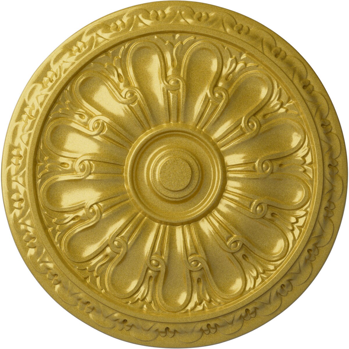 Ekena Millwork CM16KIRGS Kirke 15.75-in W x 15.75-in L Painted Rich Gold Polyurethane Whole Ceiling Medallion