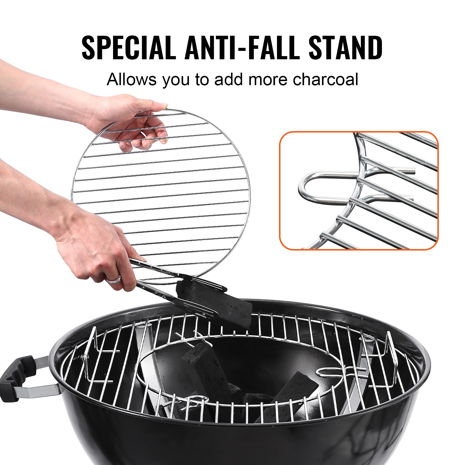 VEVOR LPCFLKETTLE221DIHV0 Gas-Grill-Cookgrates-Warmracks - View #9
