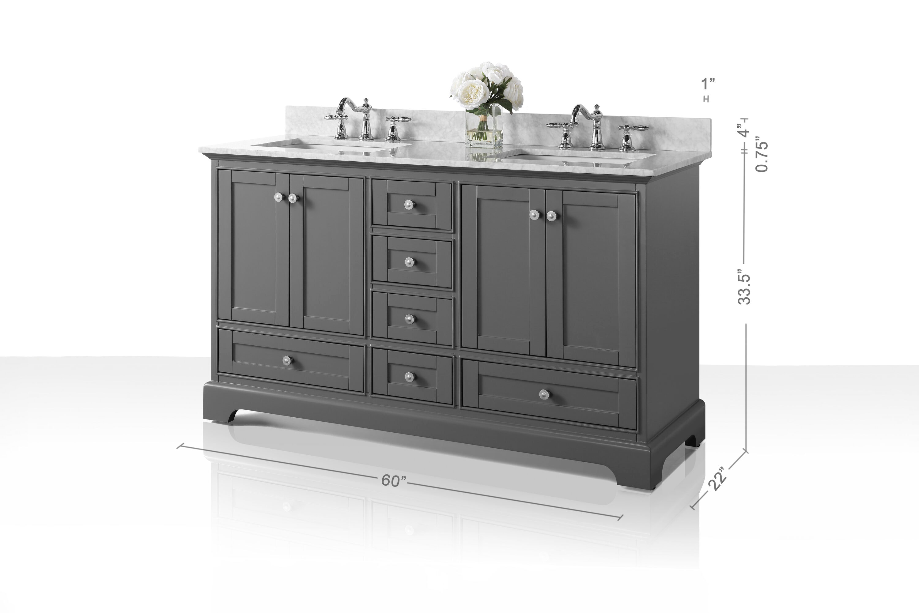 Ancerre Designs VTS-AUDREY-60-SG-CW Bath-Vanity-Combo - View #6