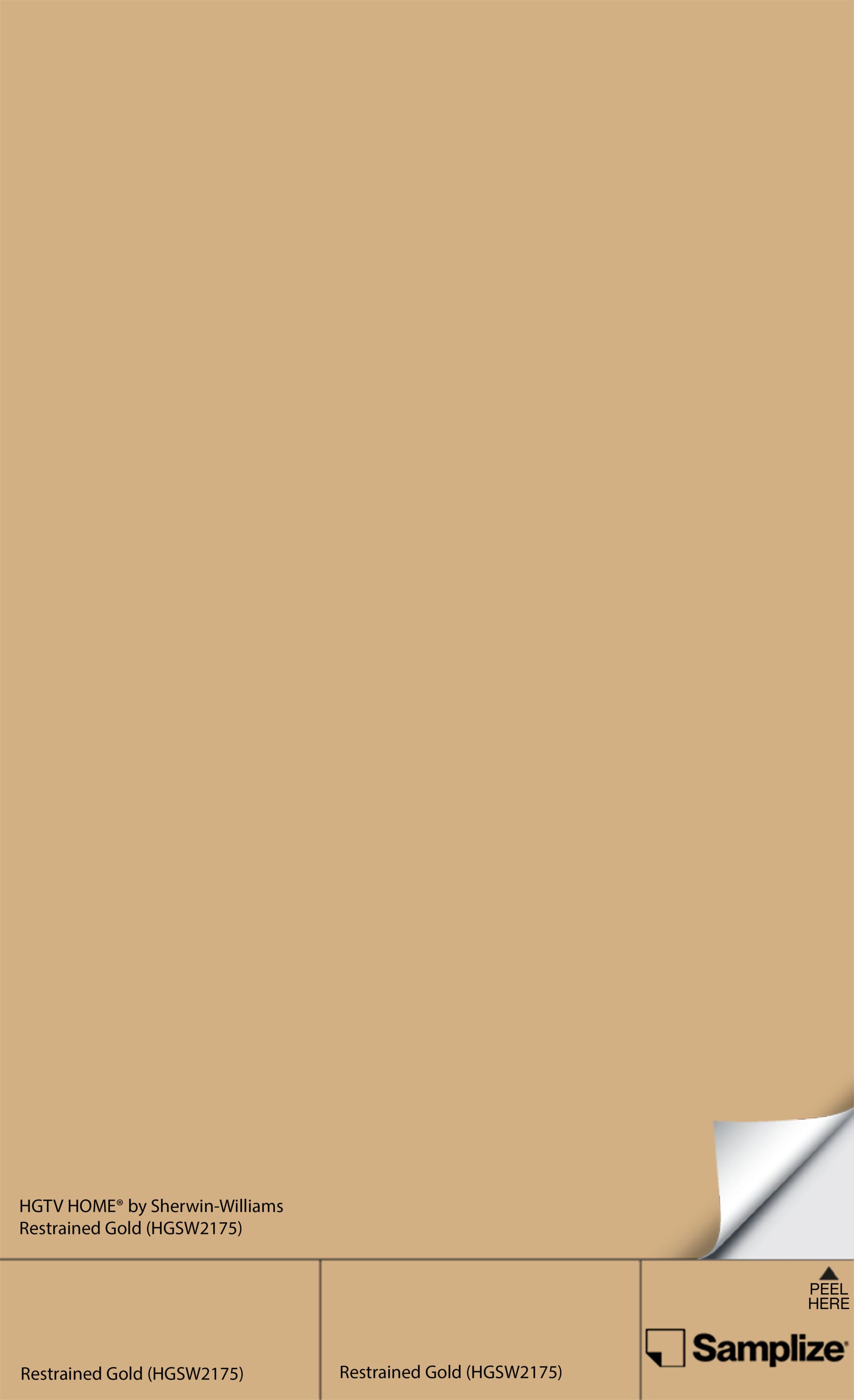 Samplize HGSW-(HGSW2175)-12 HGTV Home by Sherwin-Williams Restrained Gold Hgsw2175 Peel and Stick Paint Sample (9-in x 14-3/4-in)