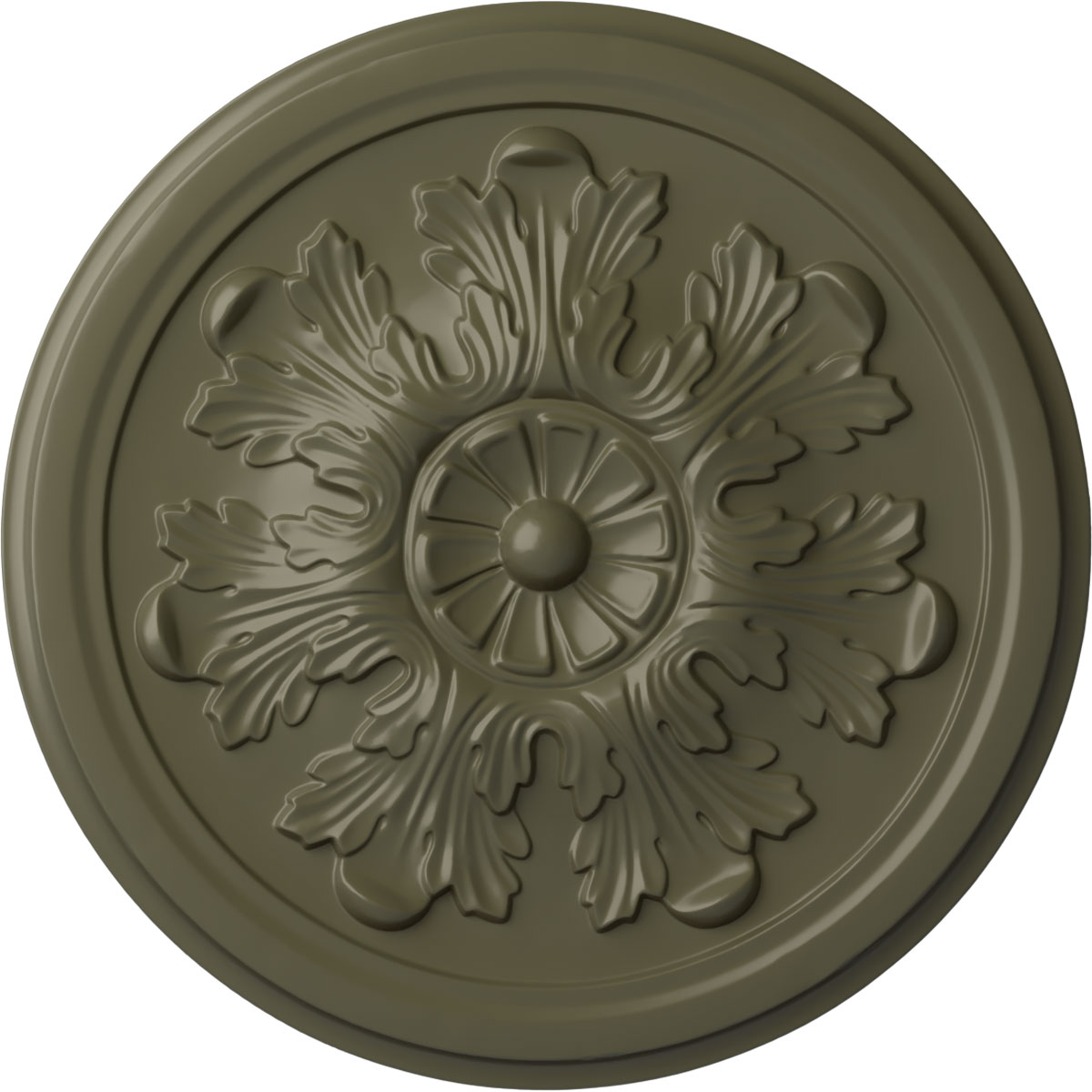 Ekena Millwork CM12LEPTF Legacy Acanthus 12.75-in W x 12.75-in L Painted Turtle Polyurethane Whole Ceiling Medallion