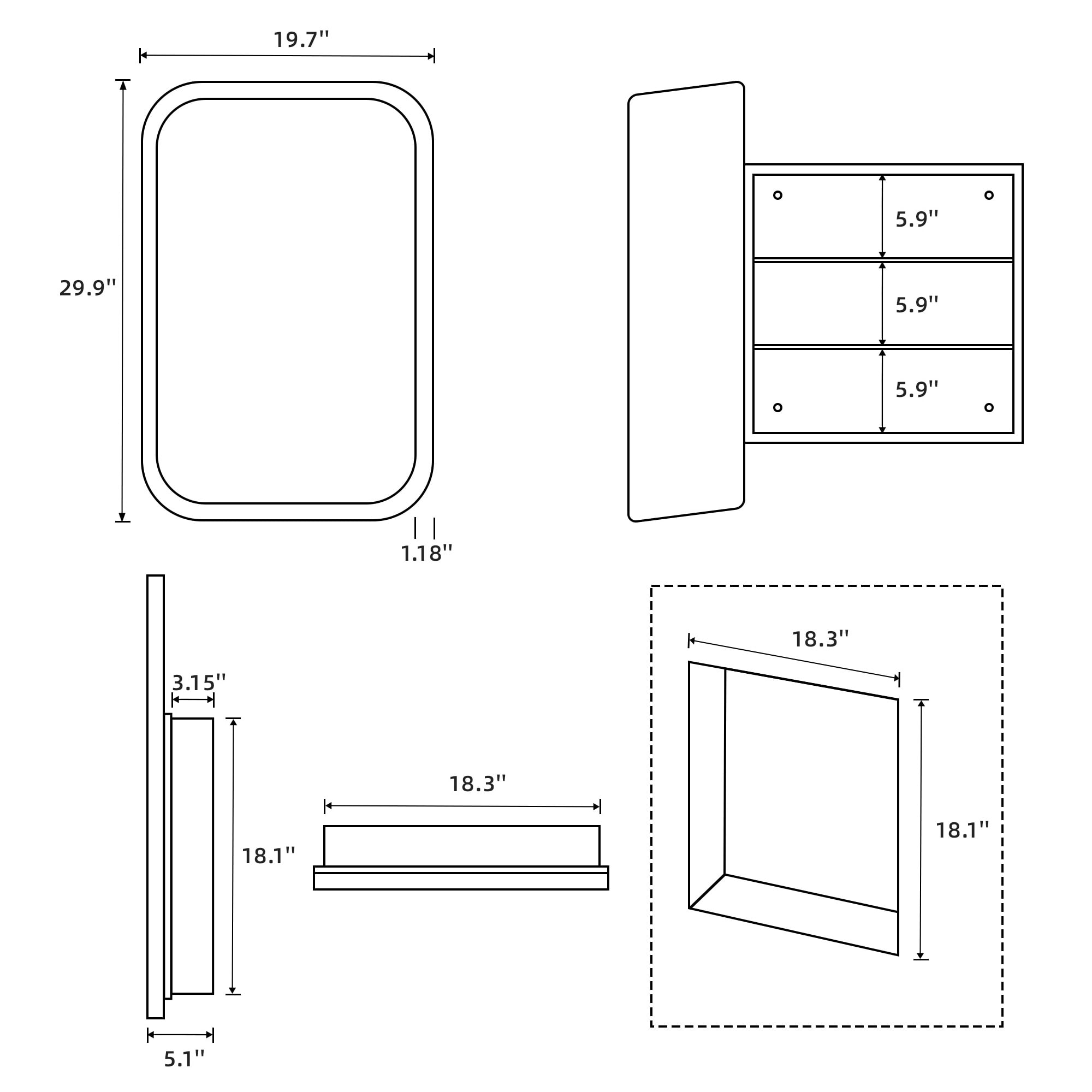Misty Moon LW0409-BWC-JG029 Bathroom-Medicine-Cabinets - View #5