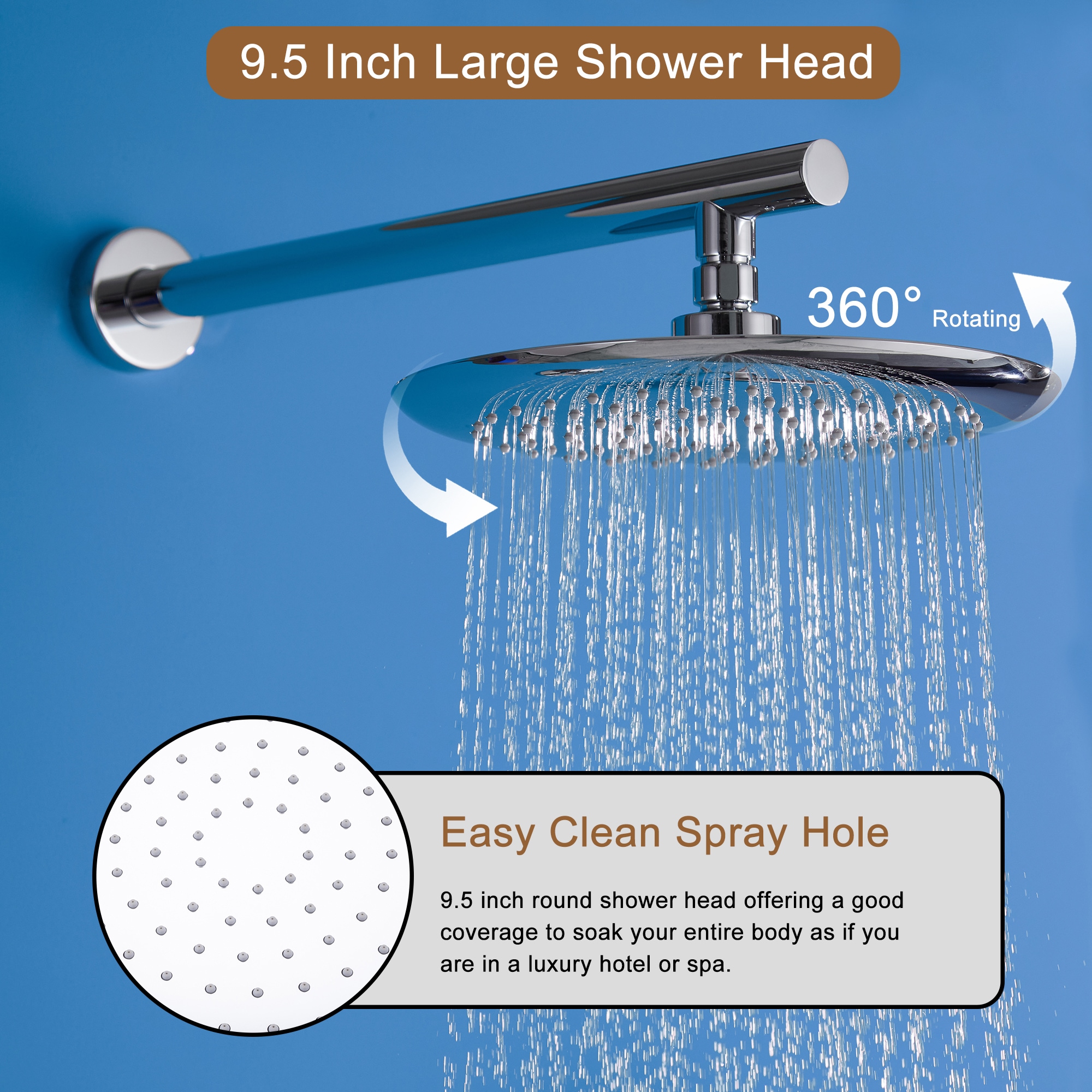 Clihome MS-A3809-10ORB Showerhead-Bar-Panels - View #7