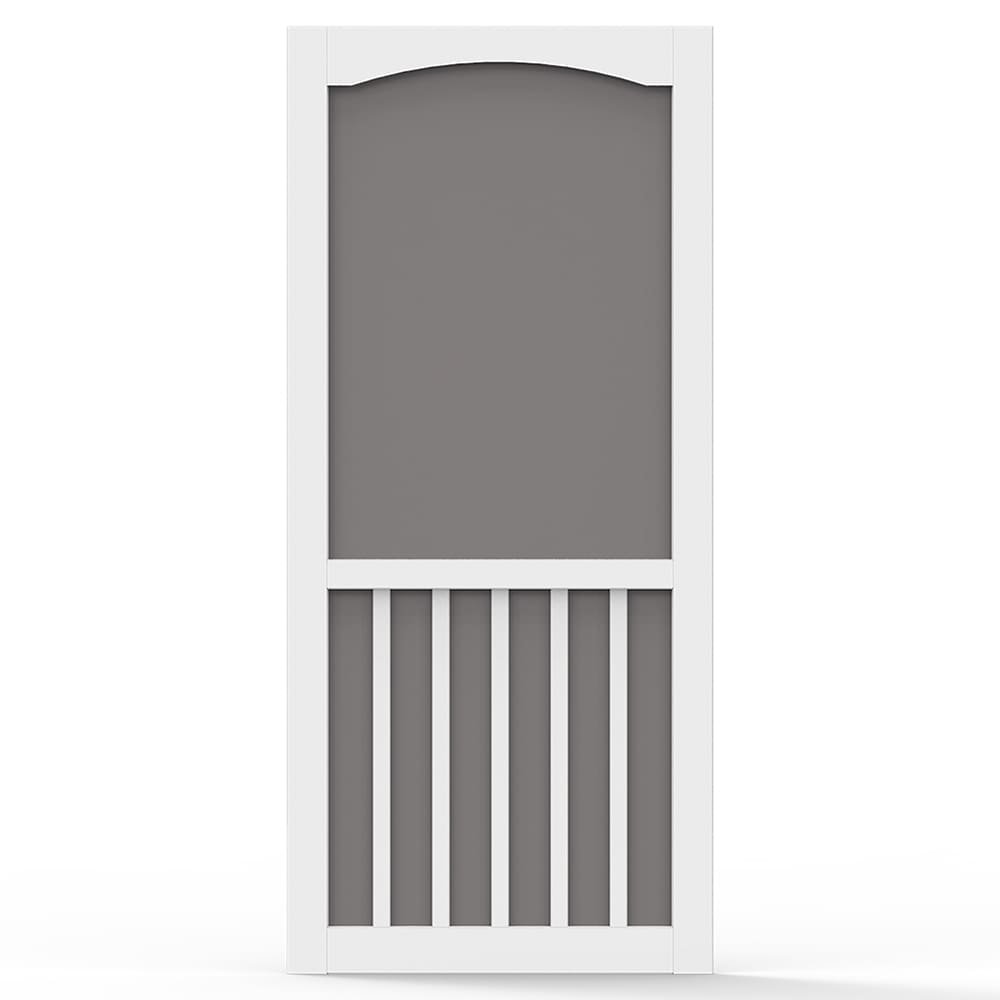 Screen Tight 5 Bar 36-in x 80-in White Vinyl Hinged Screen Door