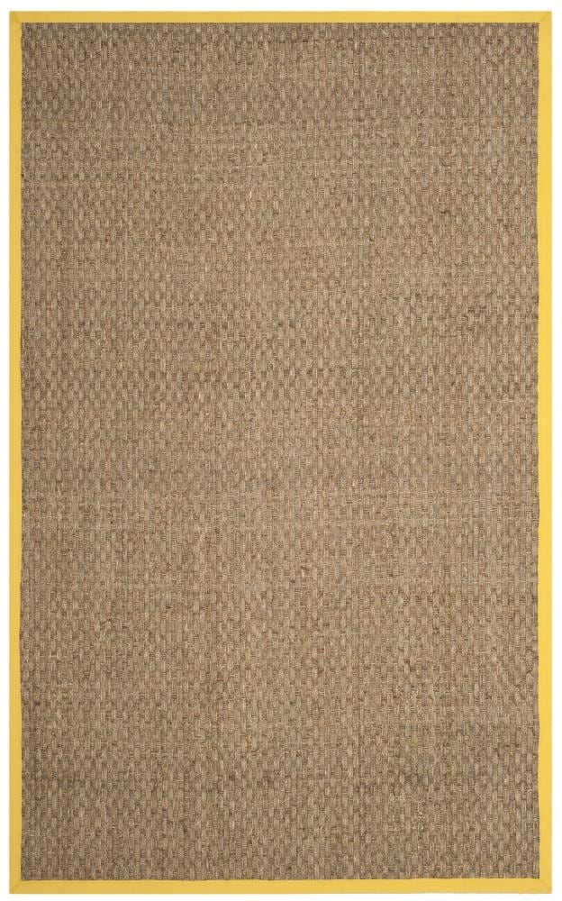 Safavieh NF114X-5 Natural Fiber Hampton 5 x 8 (ft) Loomed Seagrass Natural/Gold Rectangular Indoor Solid Coastal Area rug