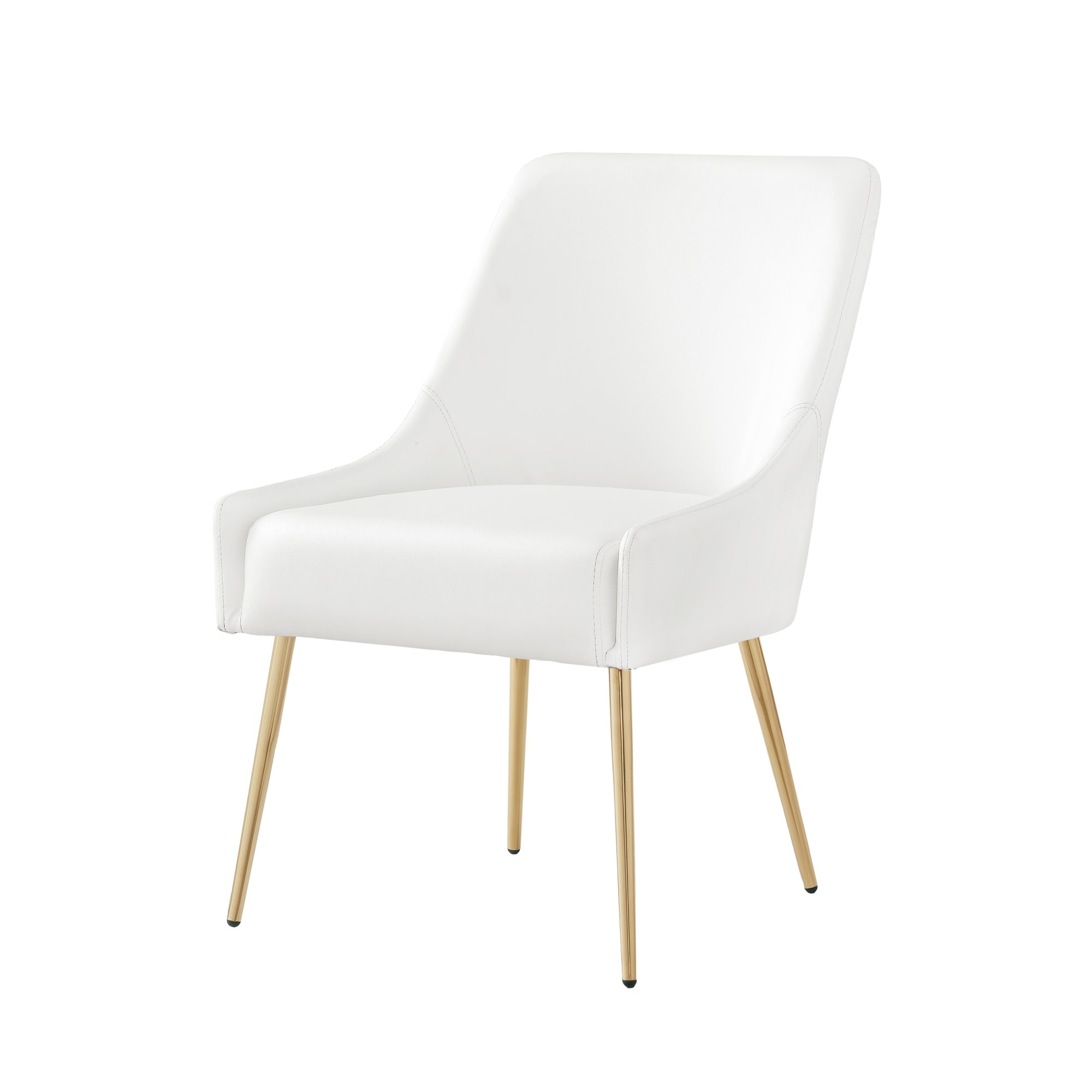 Inspired Home AD91-01WE2-LS Set of 2 Capelli Contemporary/Modern Upholstered Dining Side Chair (Metal Frame)