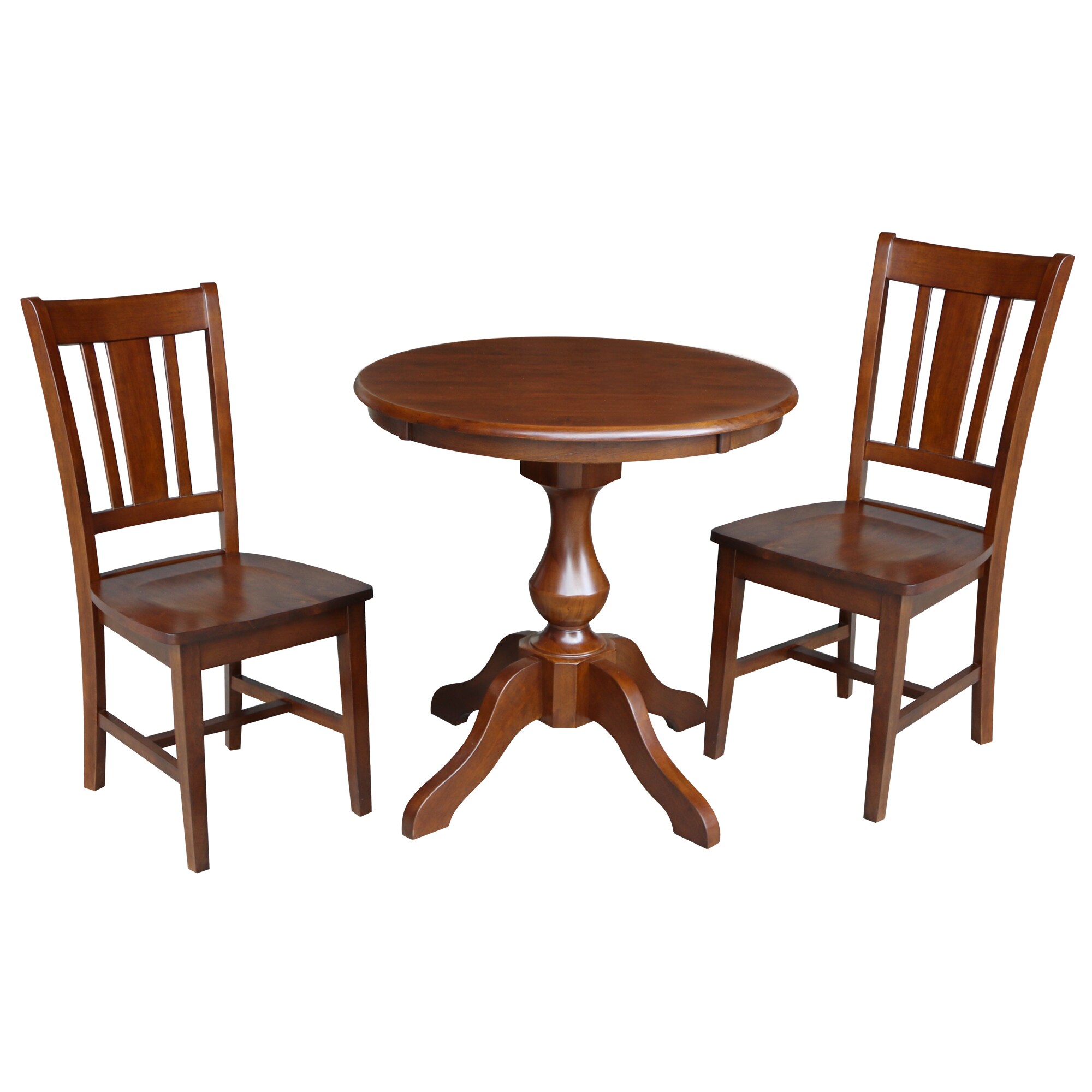 International Concepts K581-30RT-11B-C10-2 Espresso Casual Dining Room Set with Round Table ( Seats 2 )