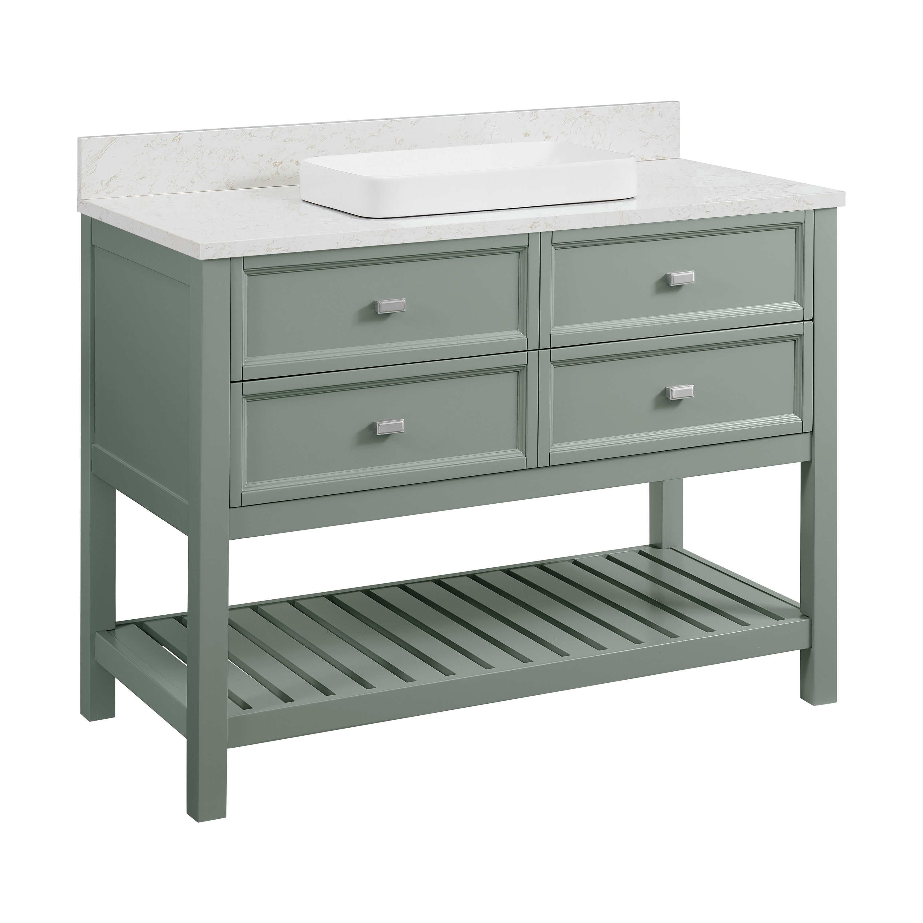 allen + roth Canterbury 48-in Sea Green Semi-recessed Single Sink ...