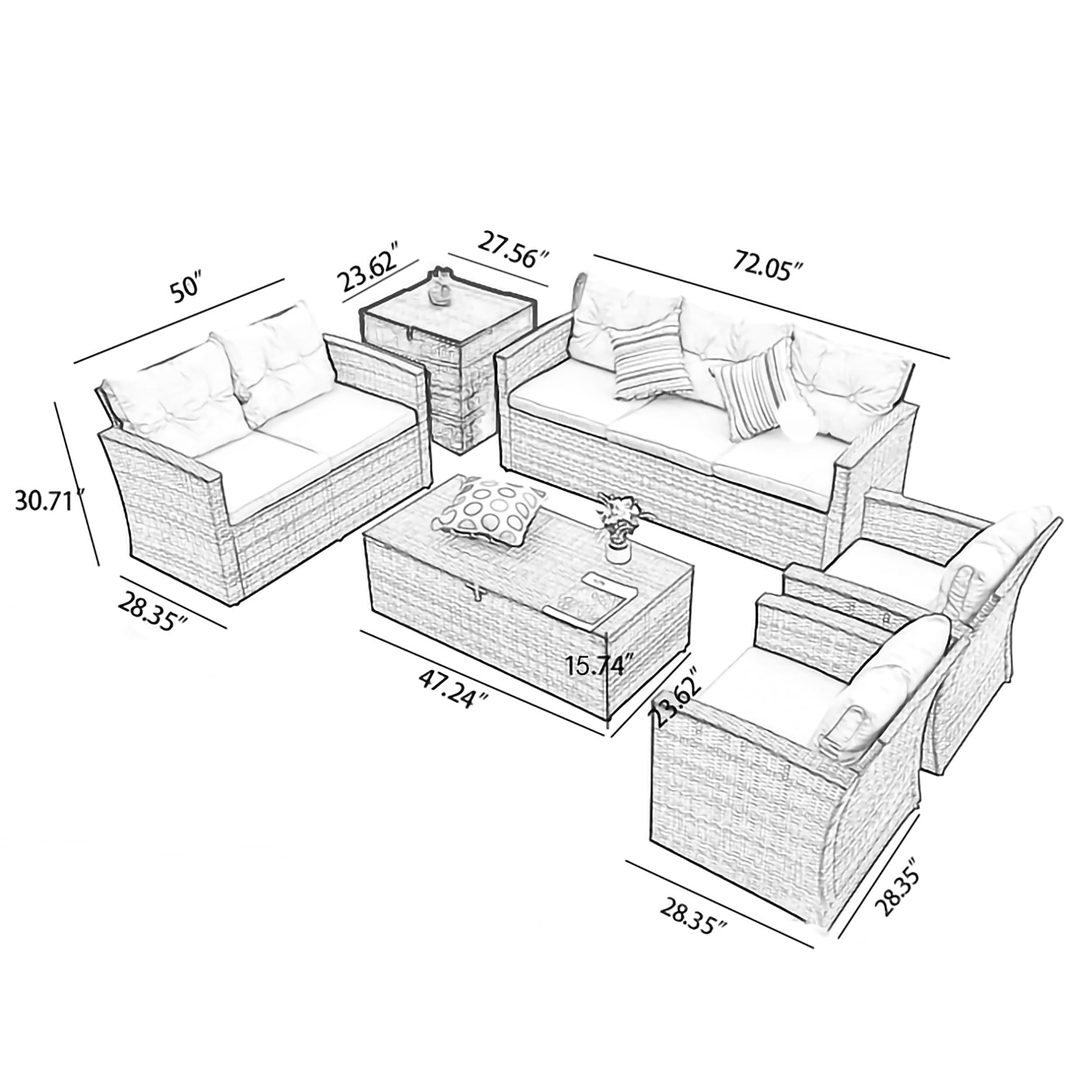 Moda Furnishings MOS-1503-G Patio-Conversation-Sets - View #16