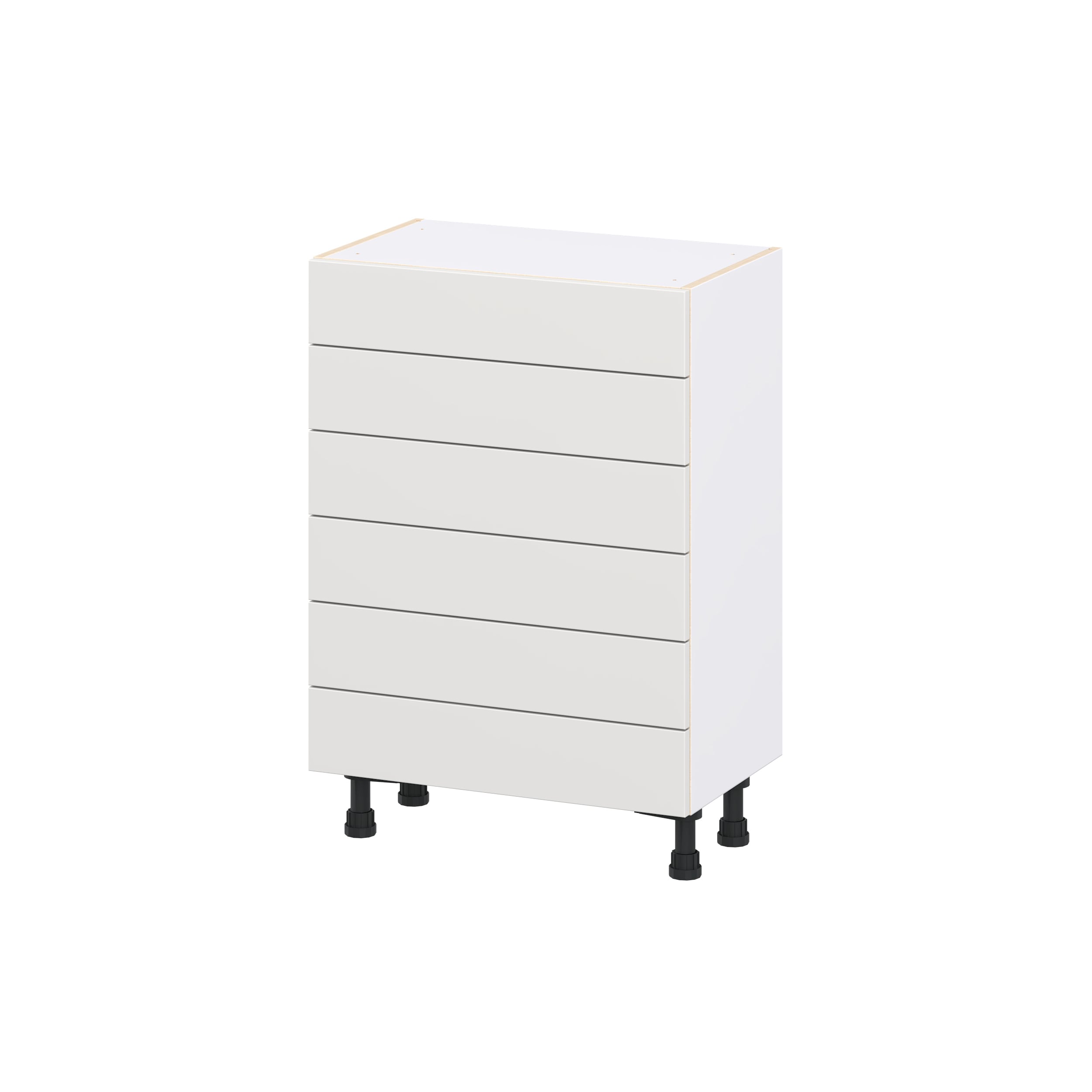 Hugo&Borg DSB6D2414-JO Jolie 24-in W x 34.5-in H x 14.75-in D Warm White 6 -Drawers Drawer Base Fully assembled Cabinet Slab